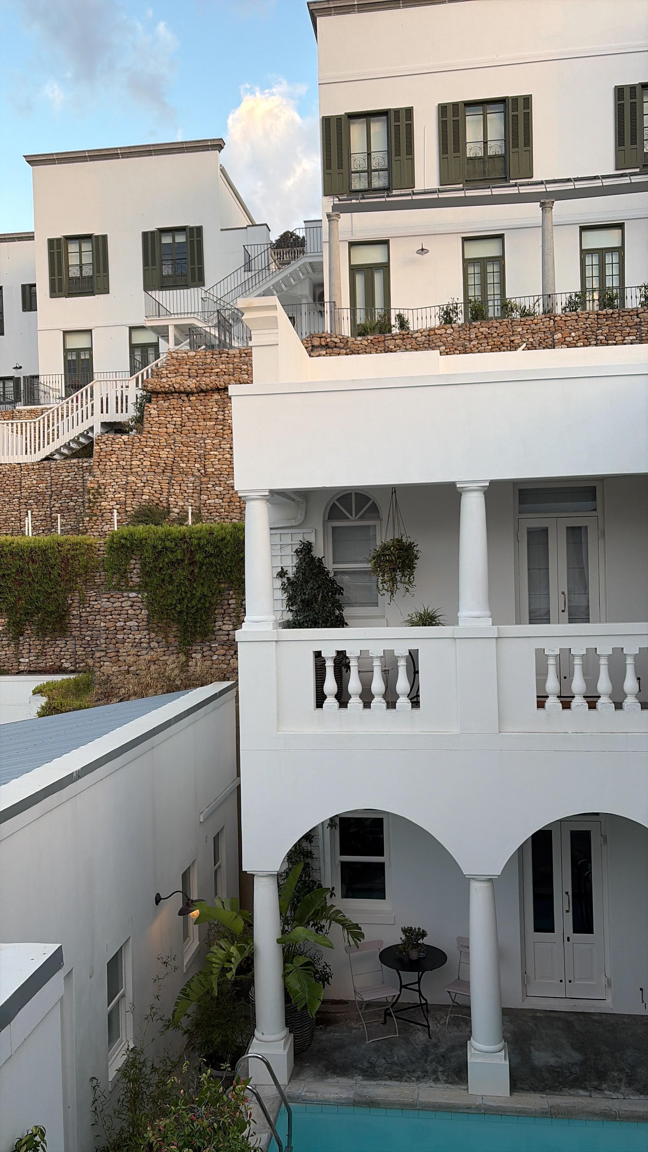 The view from our outside  balcony table. 