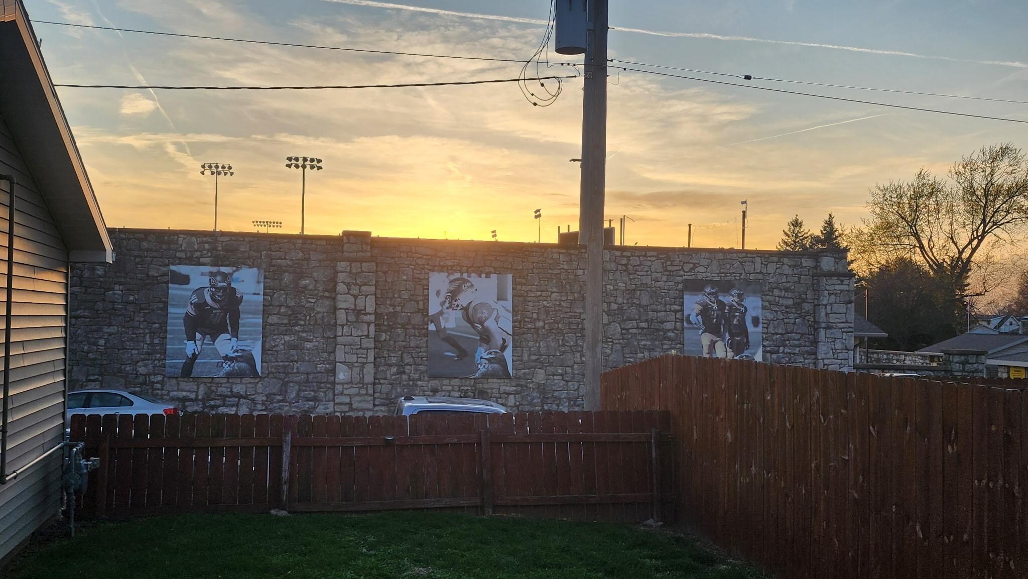 From yard behind house 