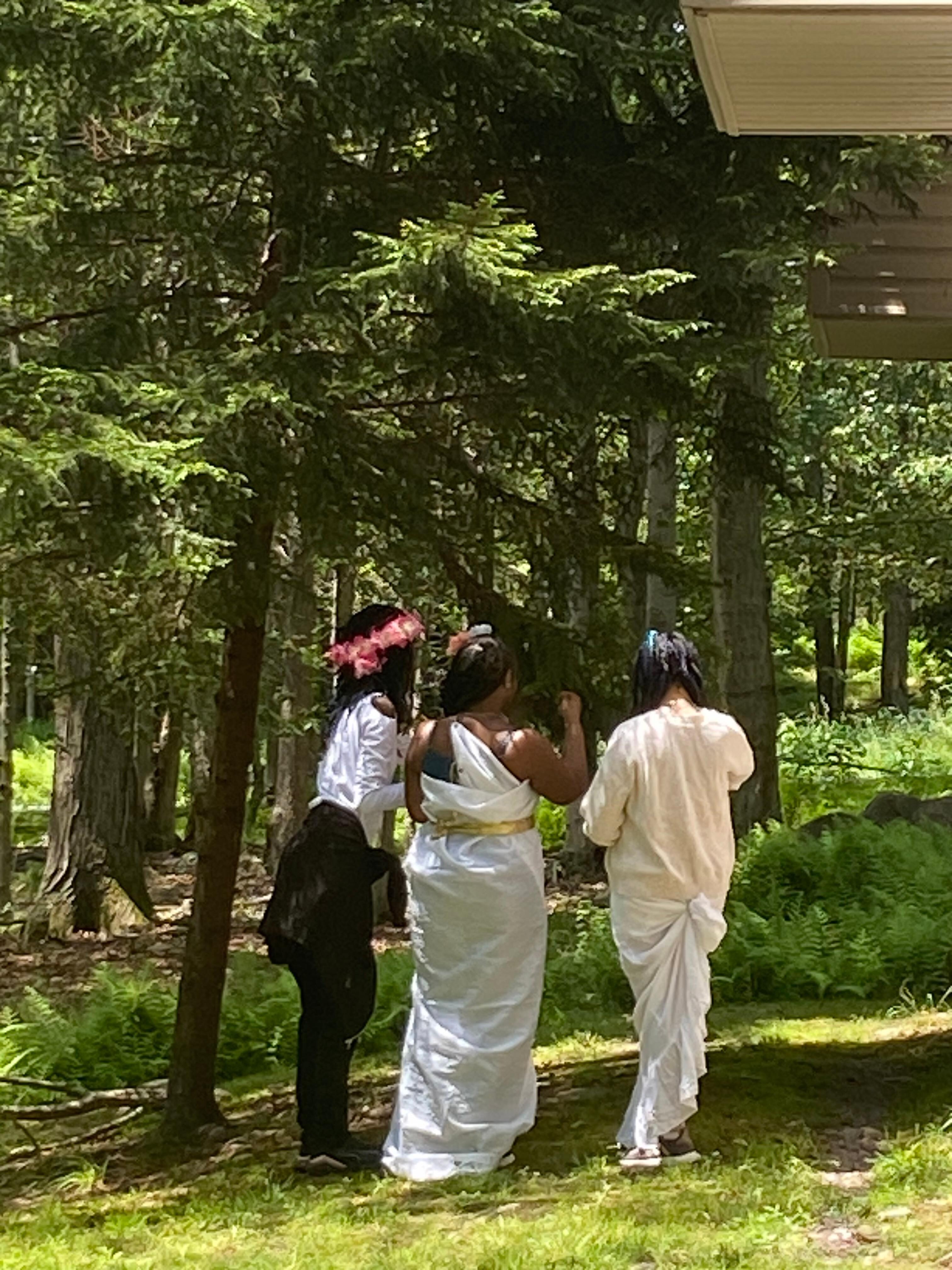 Young adults nature walk 