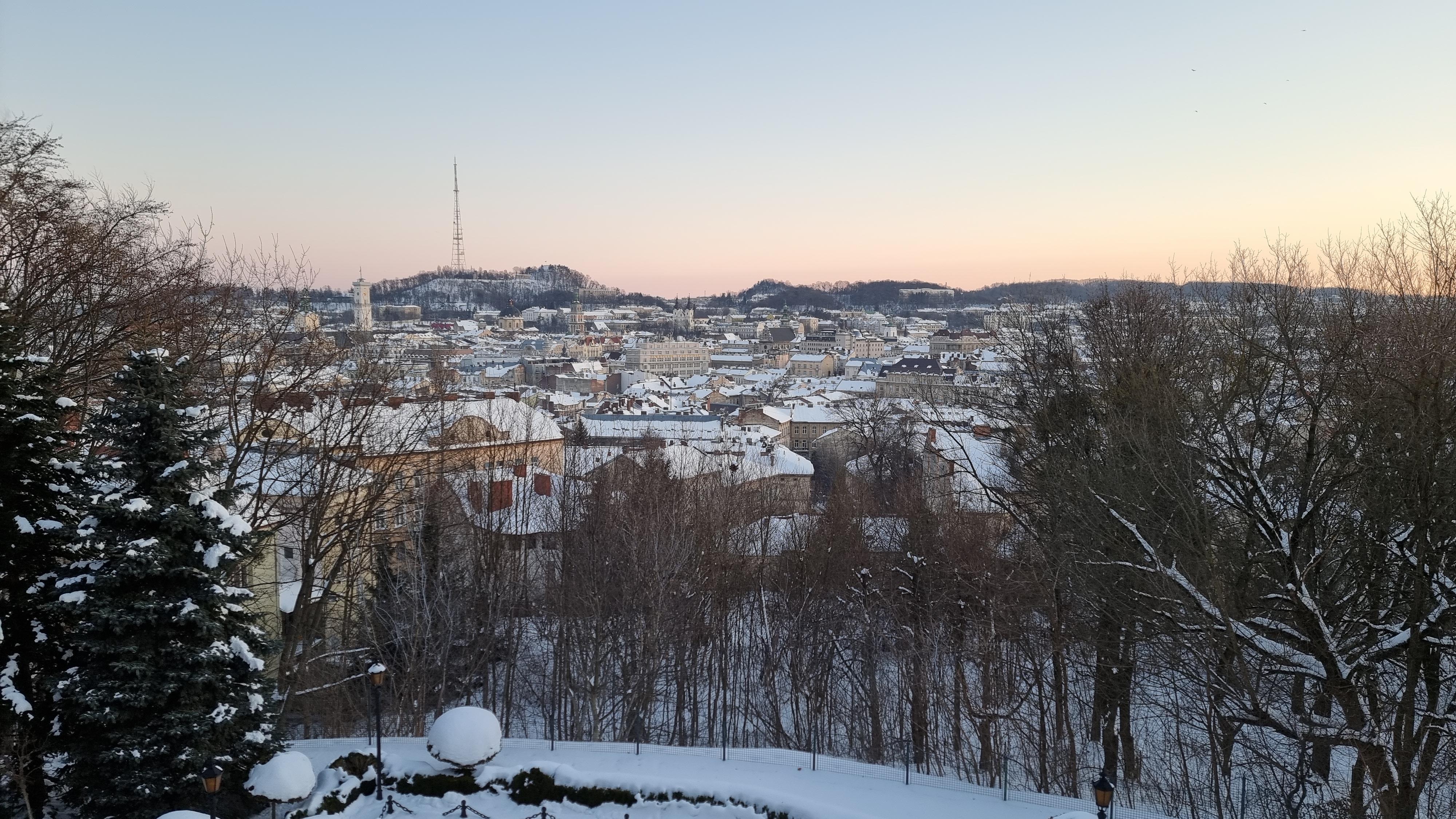 View from the restaurant at breakfast time 
