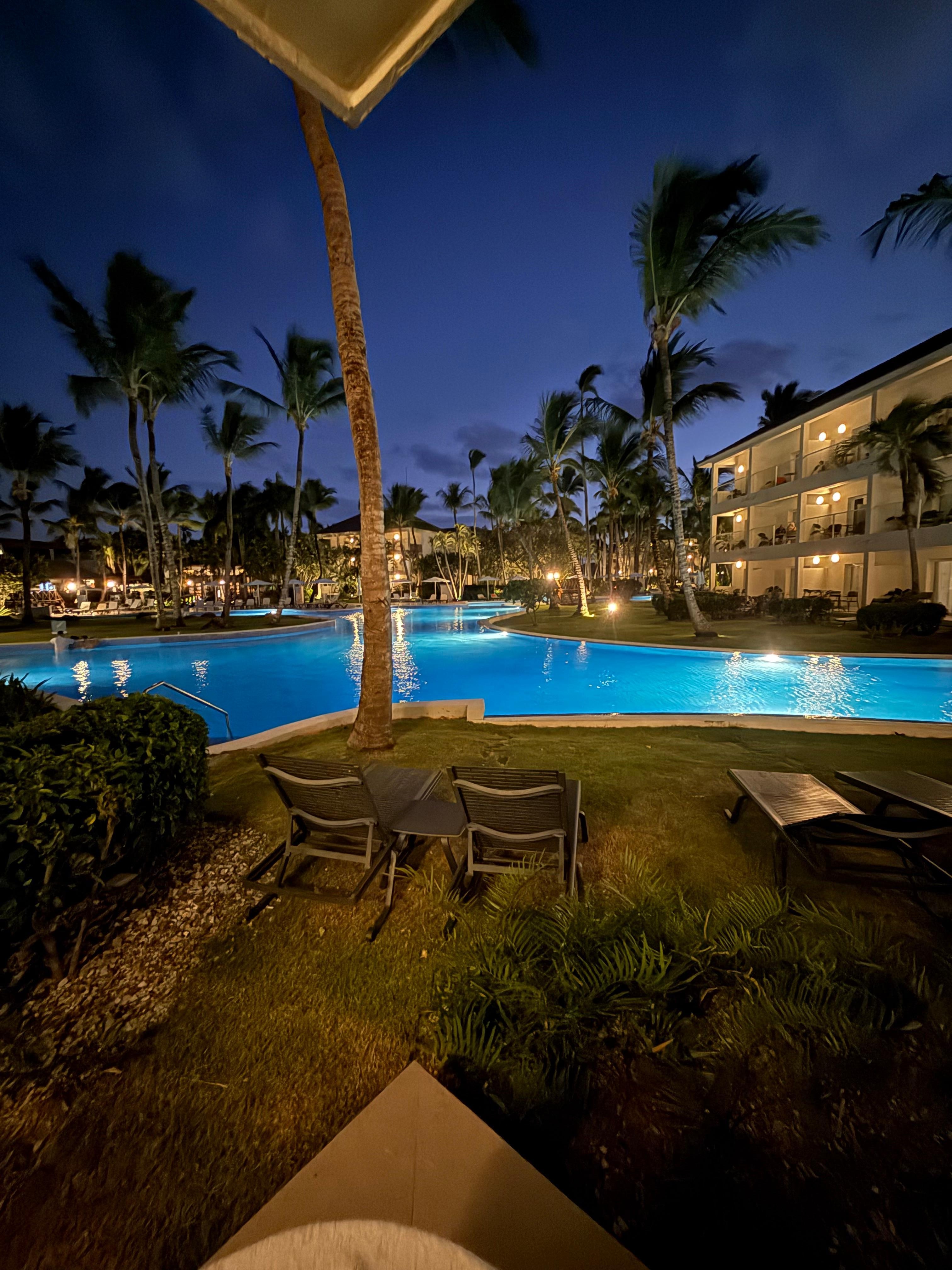 Walk-out pool room view 