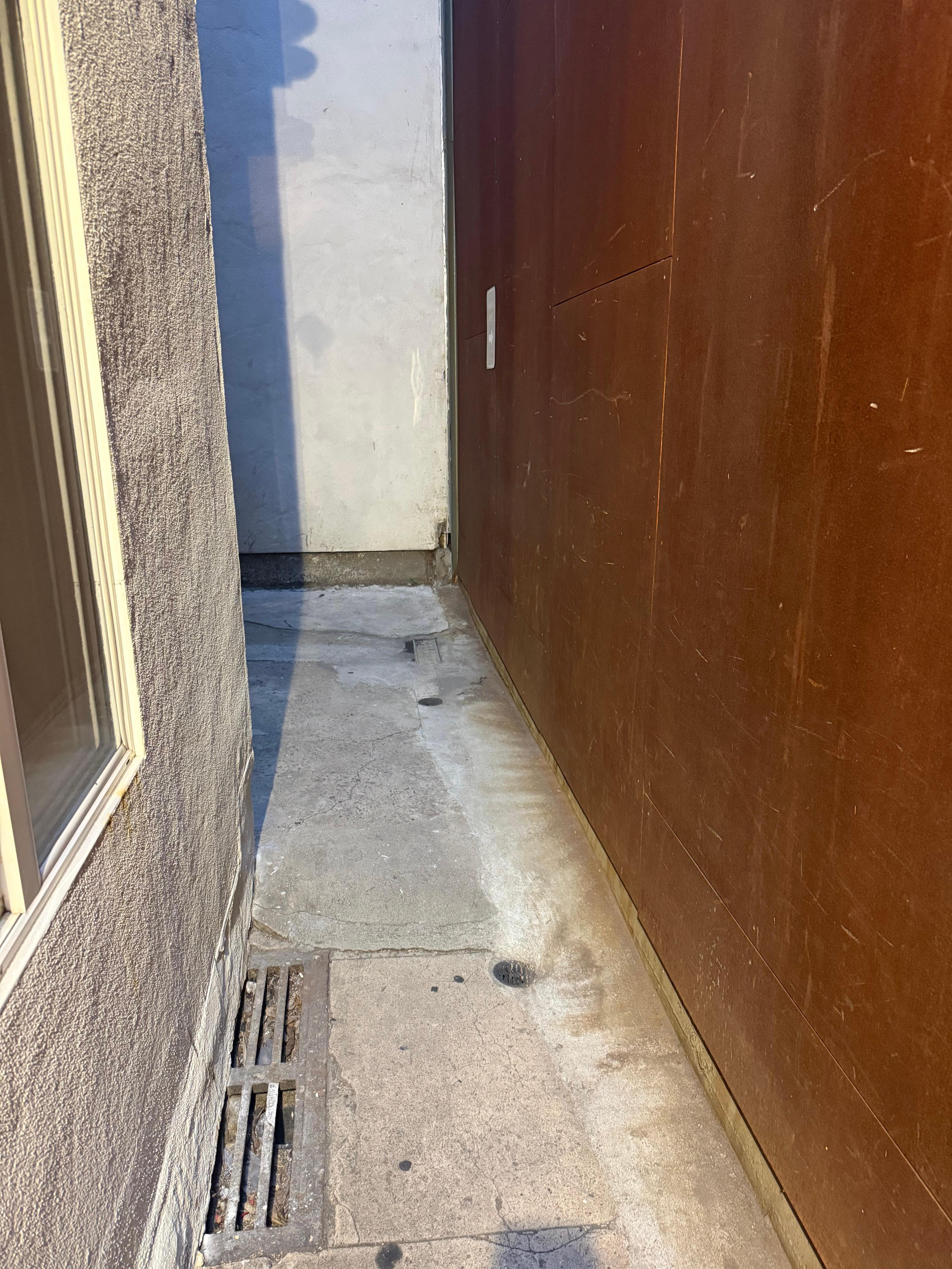 The walkway from the stairwell