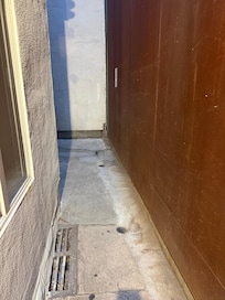 The walkway from the stairwell