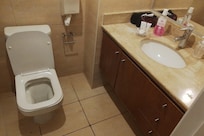 Toiletseat only 30 cm above floor.