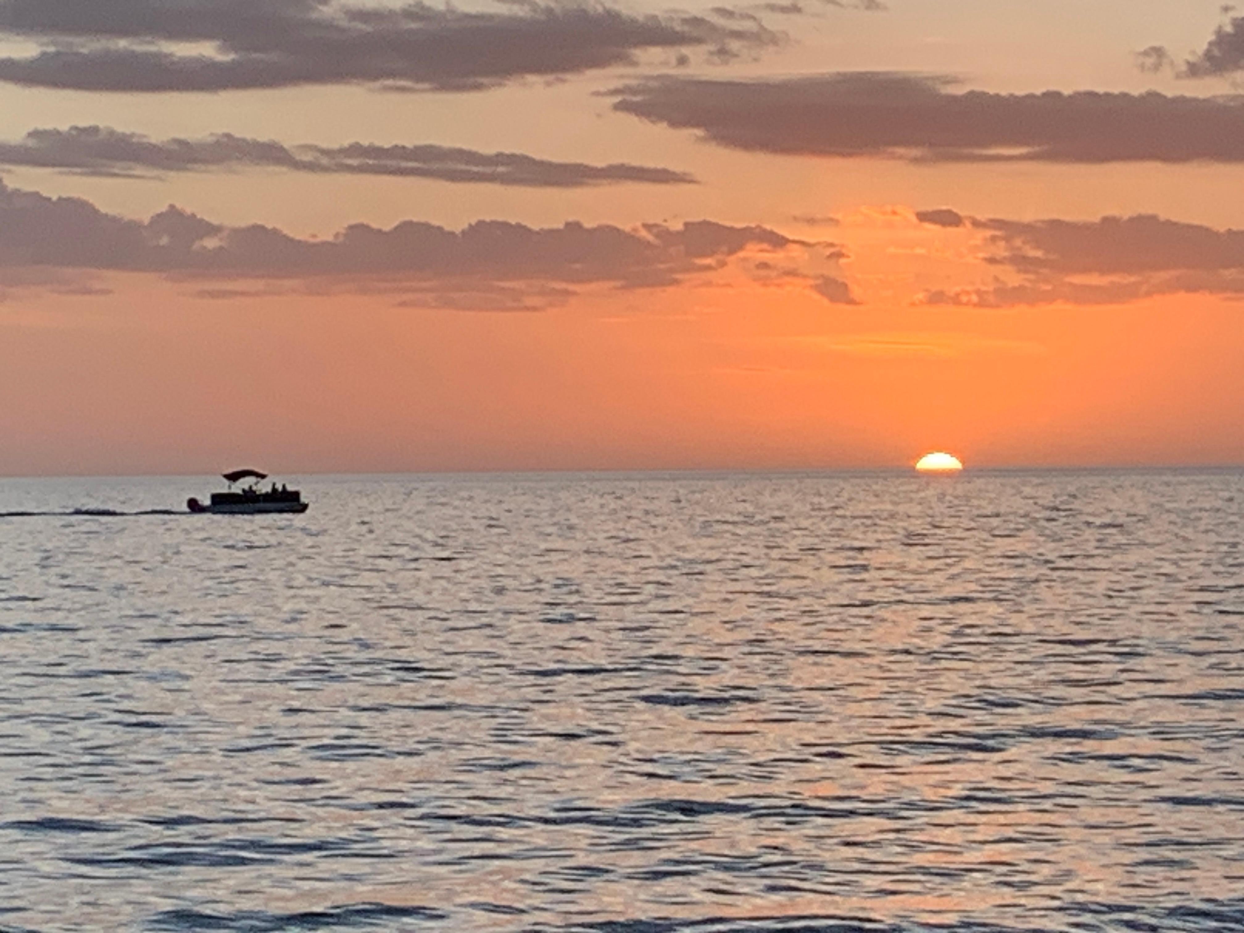 Sunset at the beach a short drive away