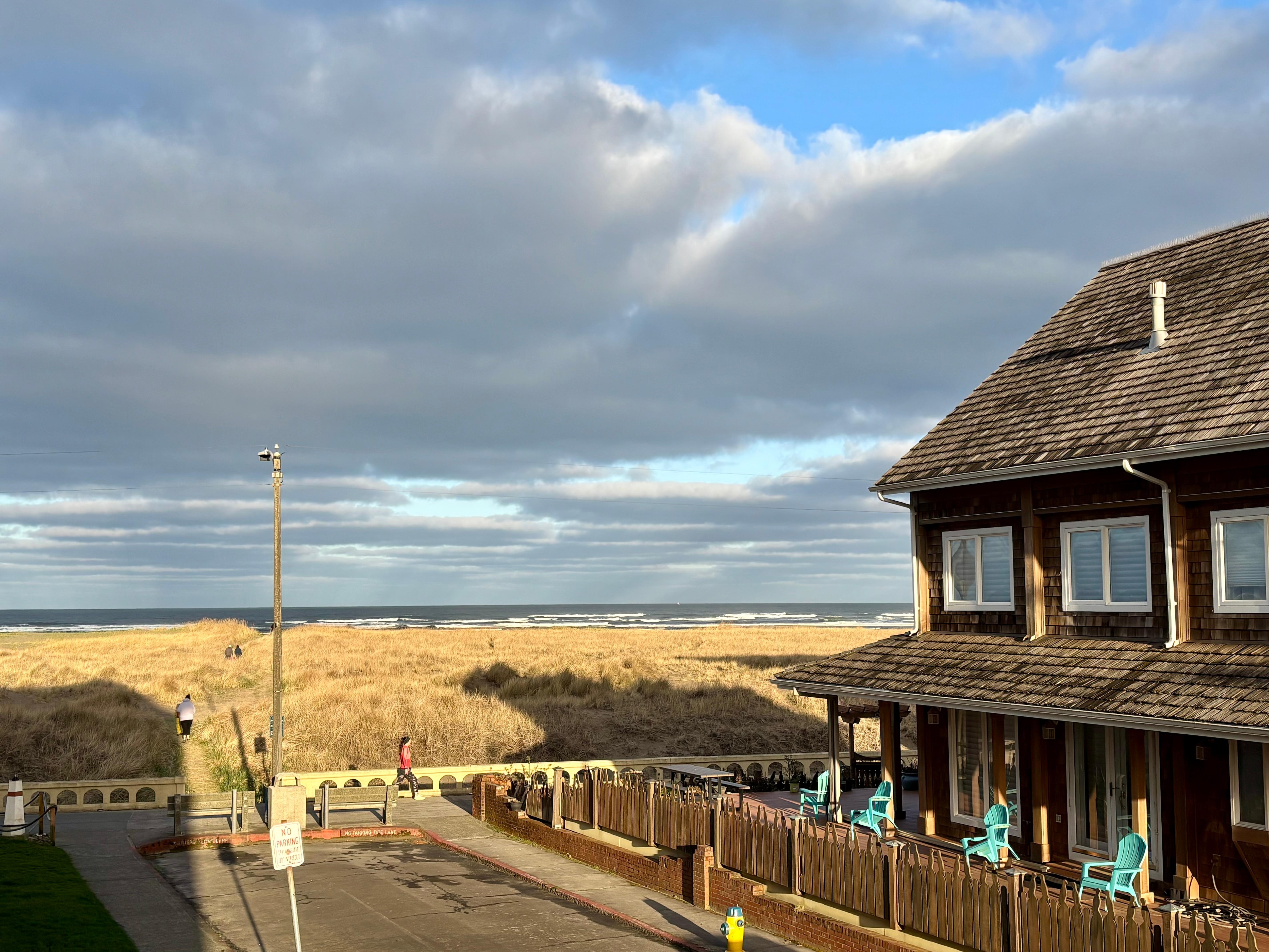 Our view from room 269 (queen single, partial ocean view).