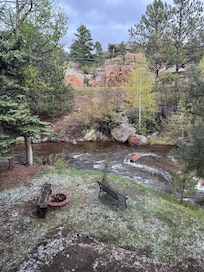 View from inside the cabin
