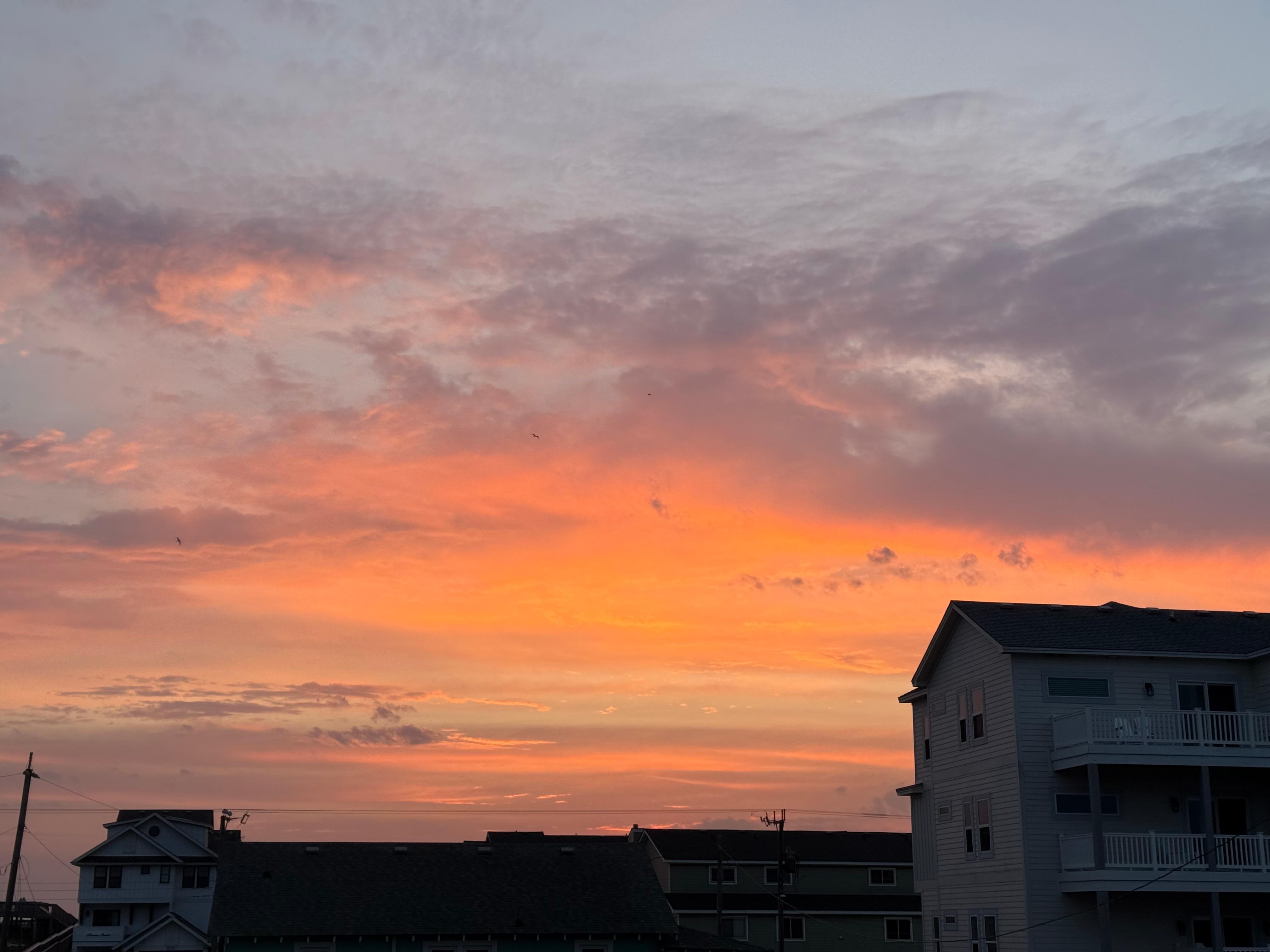 Sunrise on our last day from the back deck. 