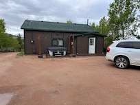 Hot tub and parking area
