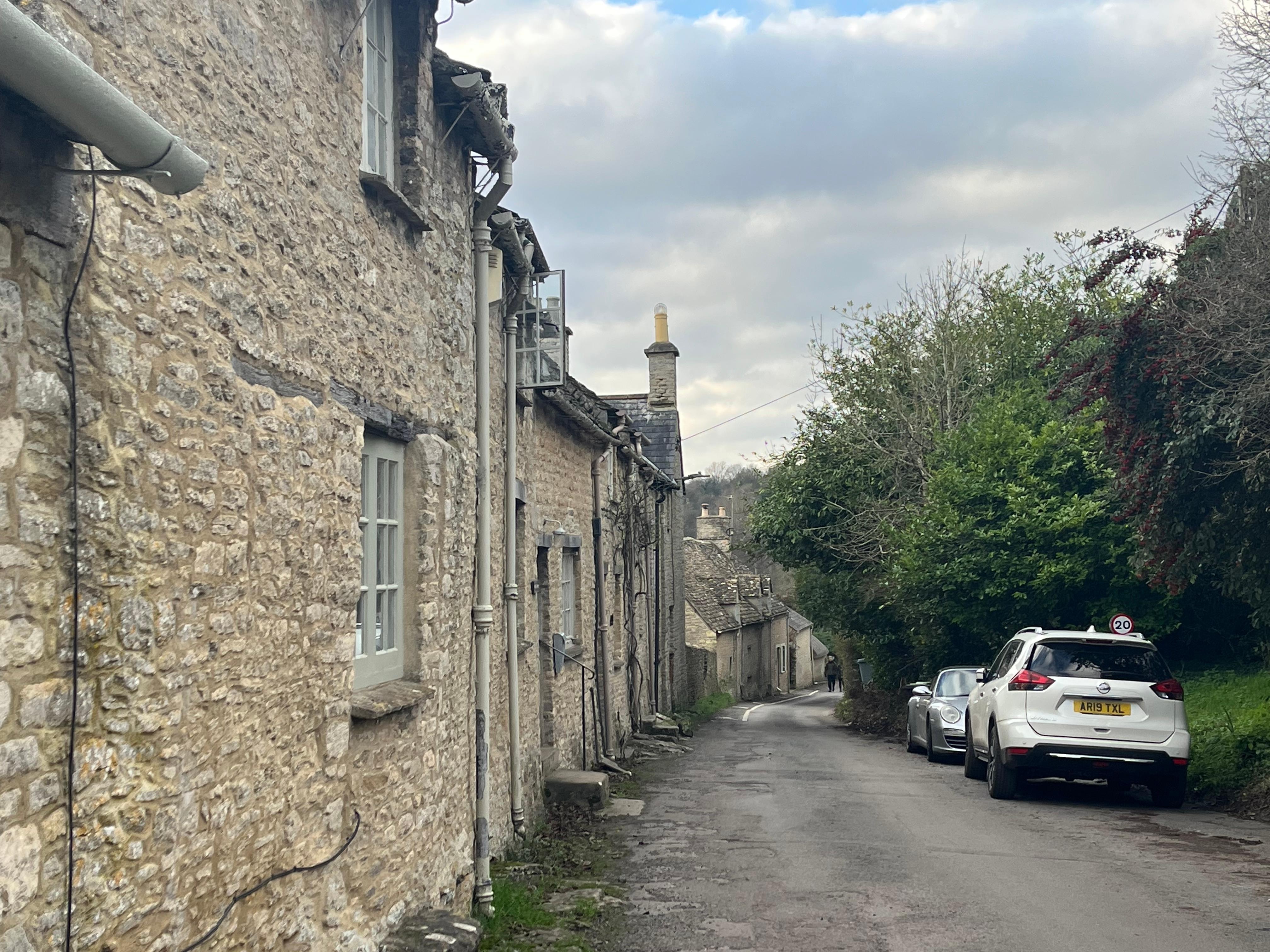 Street view walking back from the church