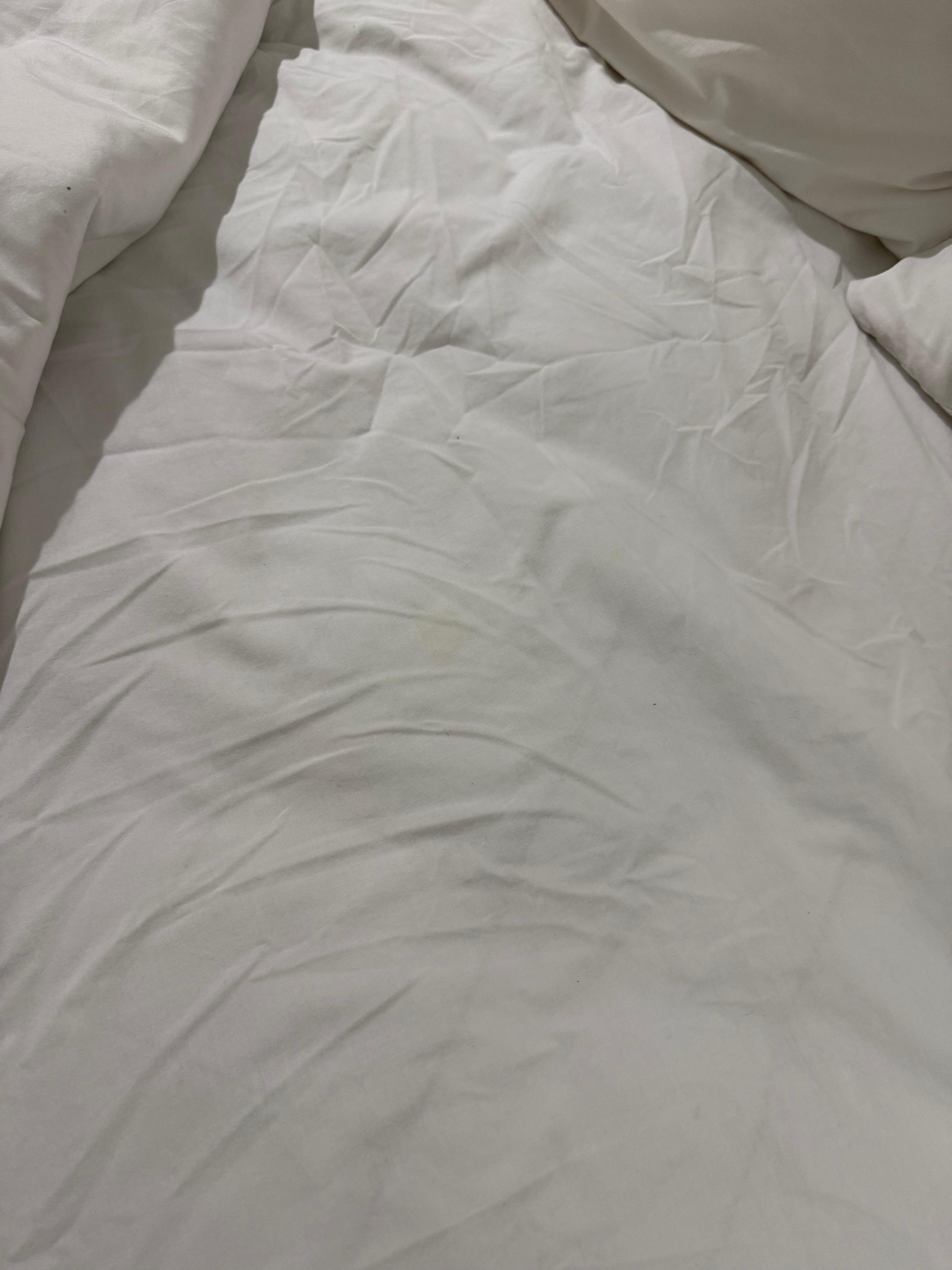 Urine stains on sheets
