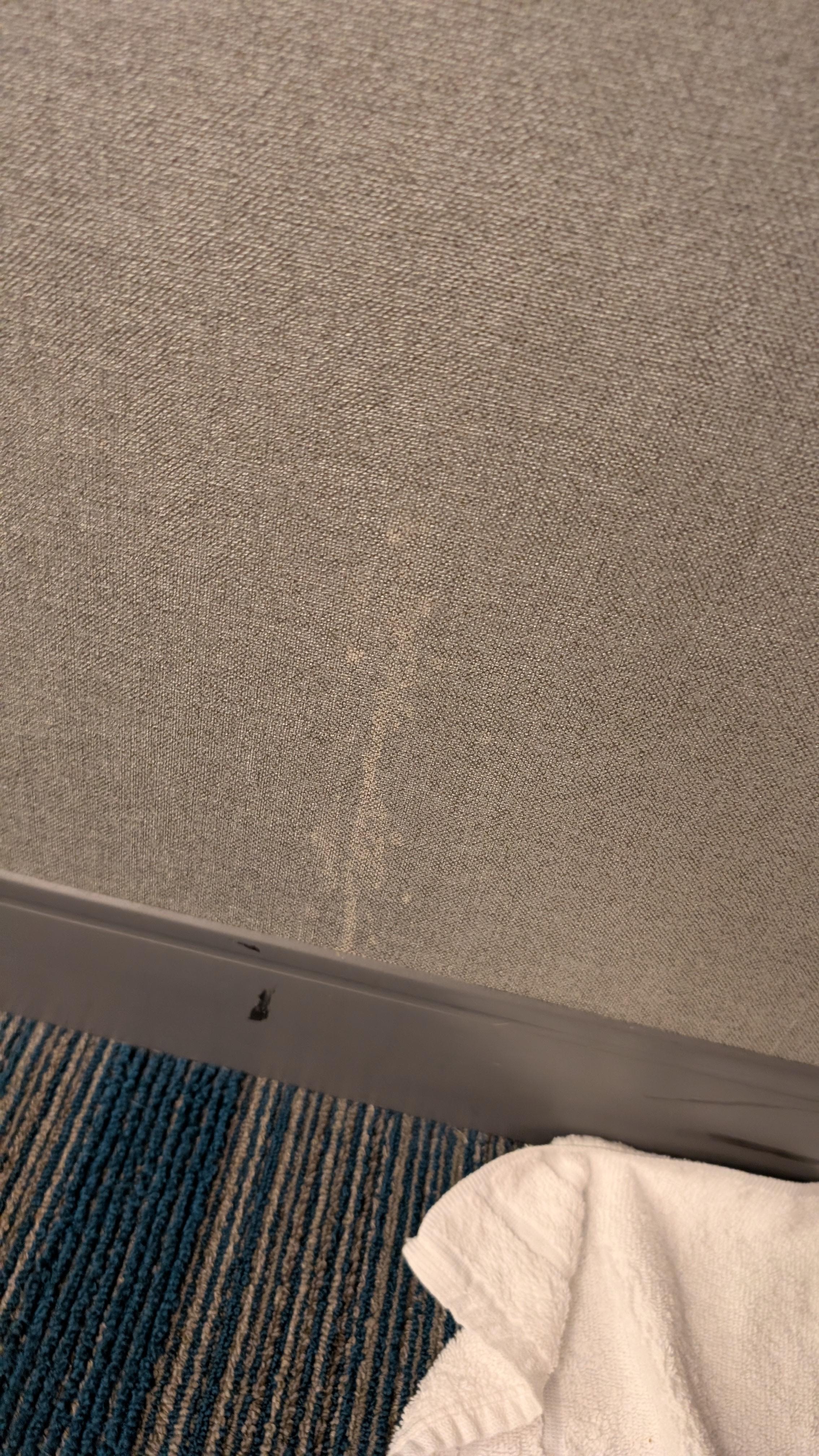 White stuff caked on the wall. 