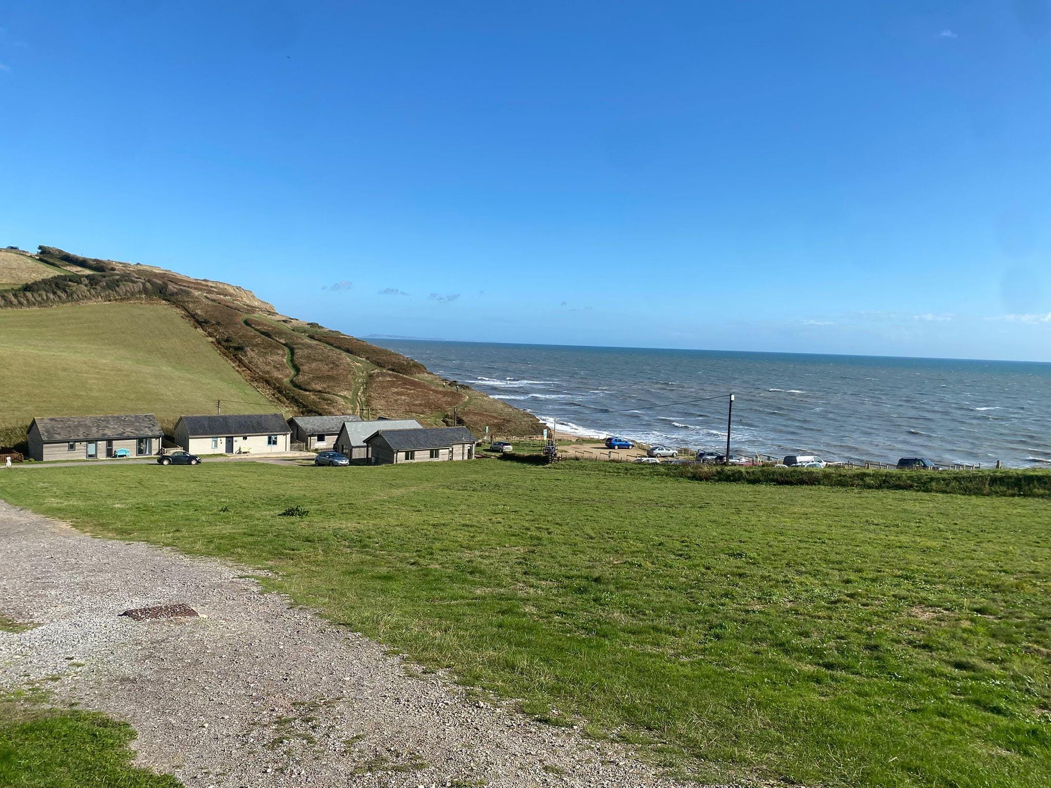 Great views from the chalet. The walk on the Cliffs to West Bay from the chalet is breathtaking. 