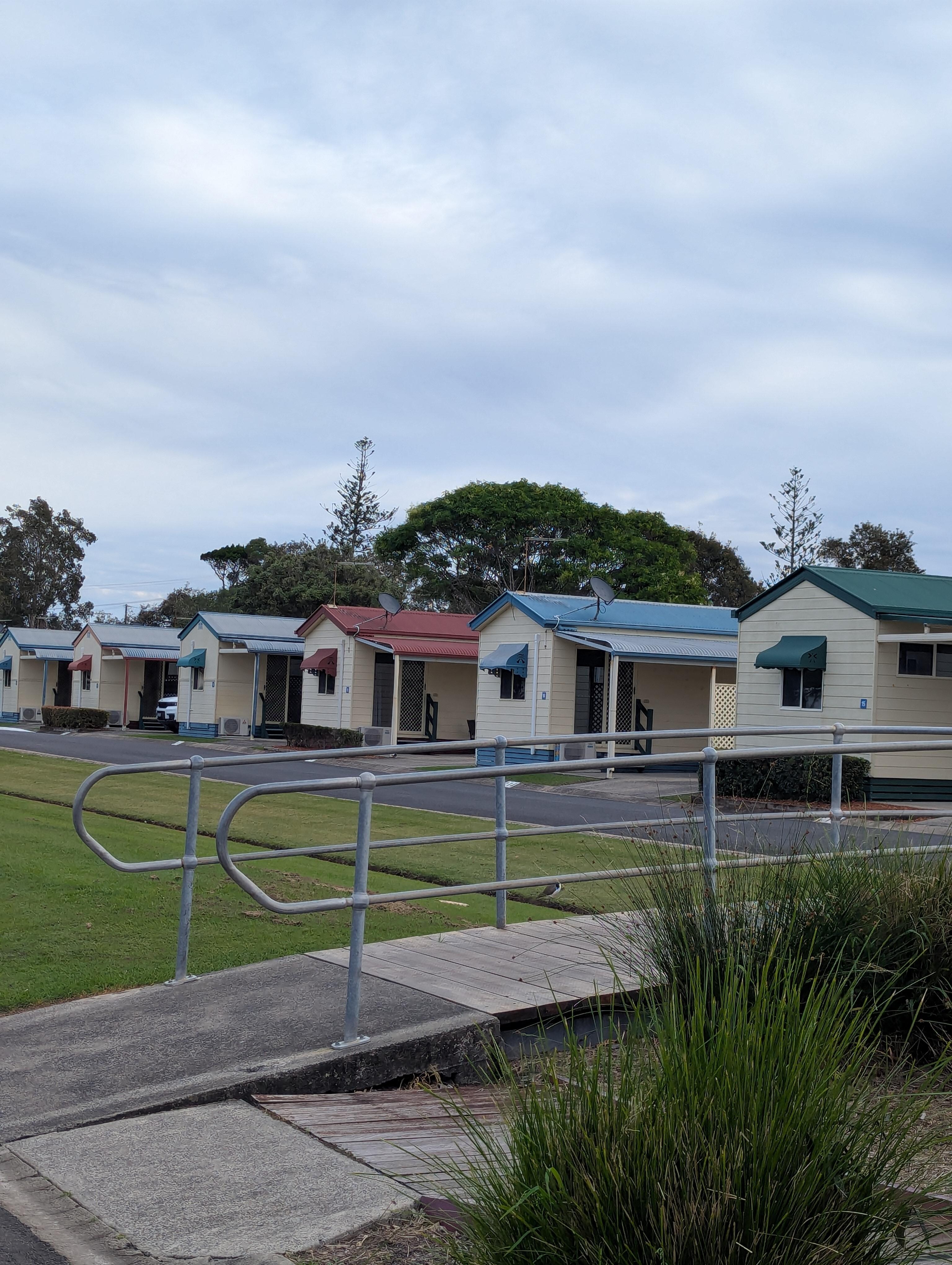 Row of cabins
