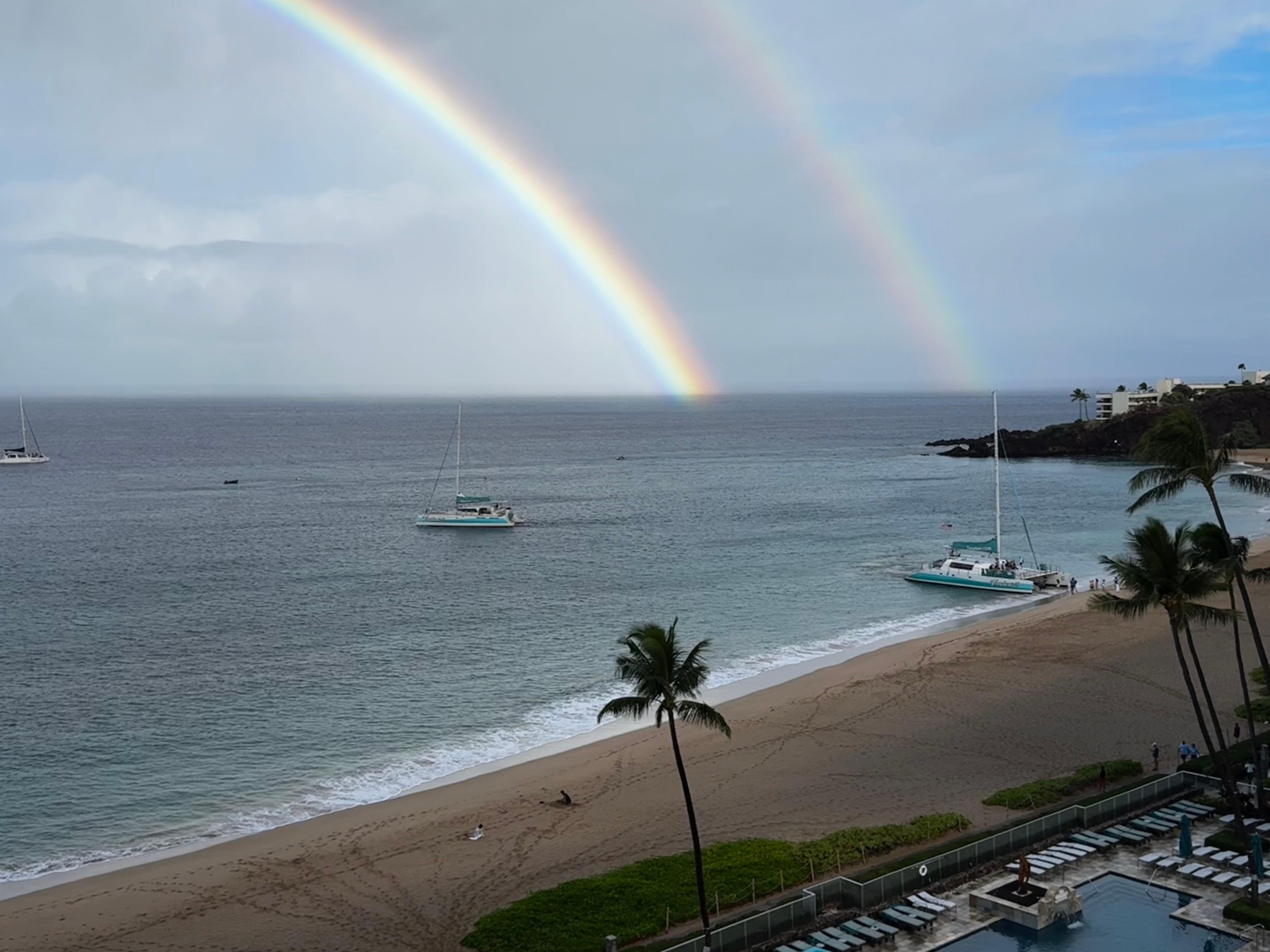 Can’t get better than a double rainbow! (View from the balcony!)