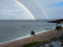 Can’t get better than a double rainbow! (View from the balcony!)