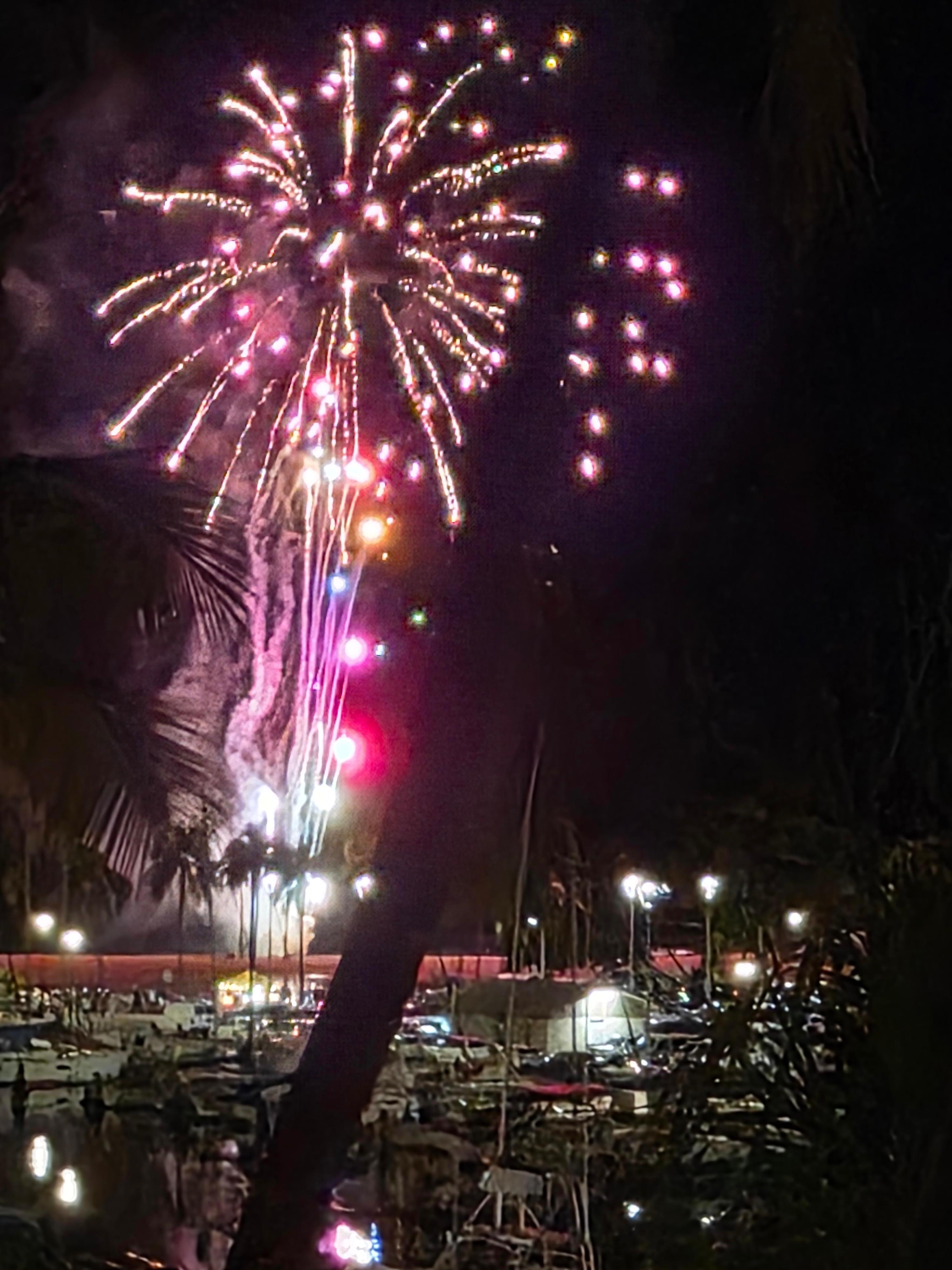 Hilton fireworks view from balcony. 
