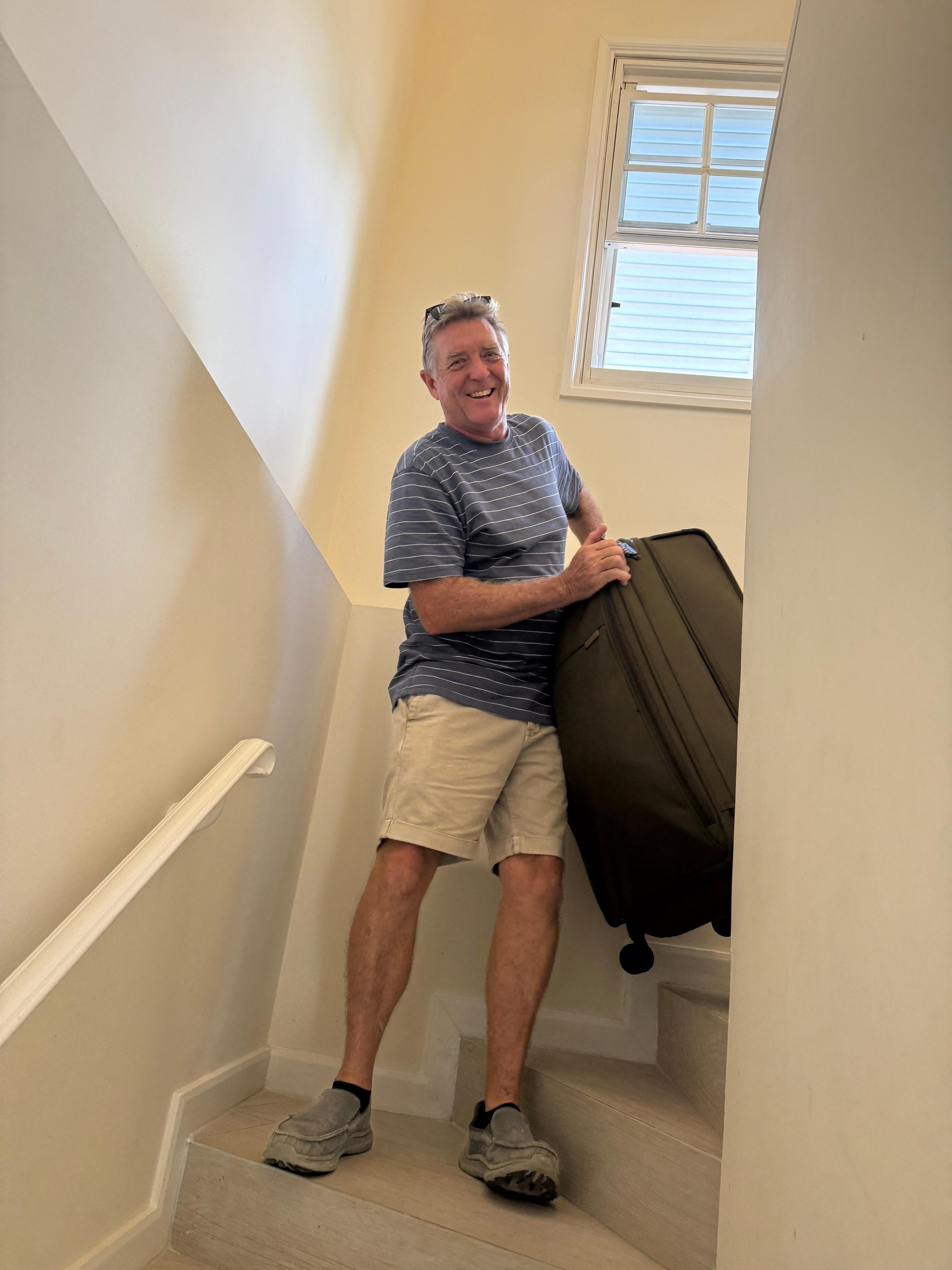 Owner, Andrew with our suitcase 