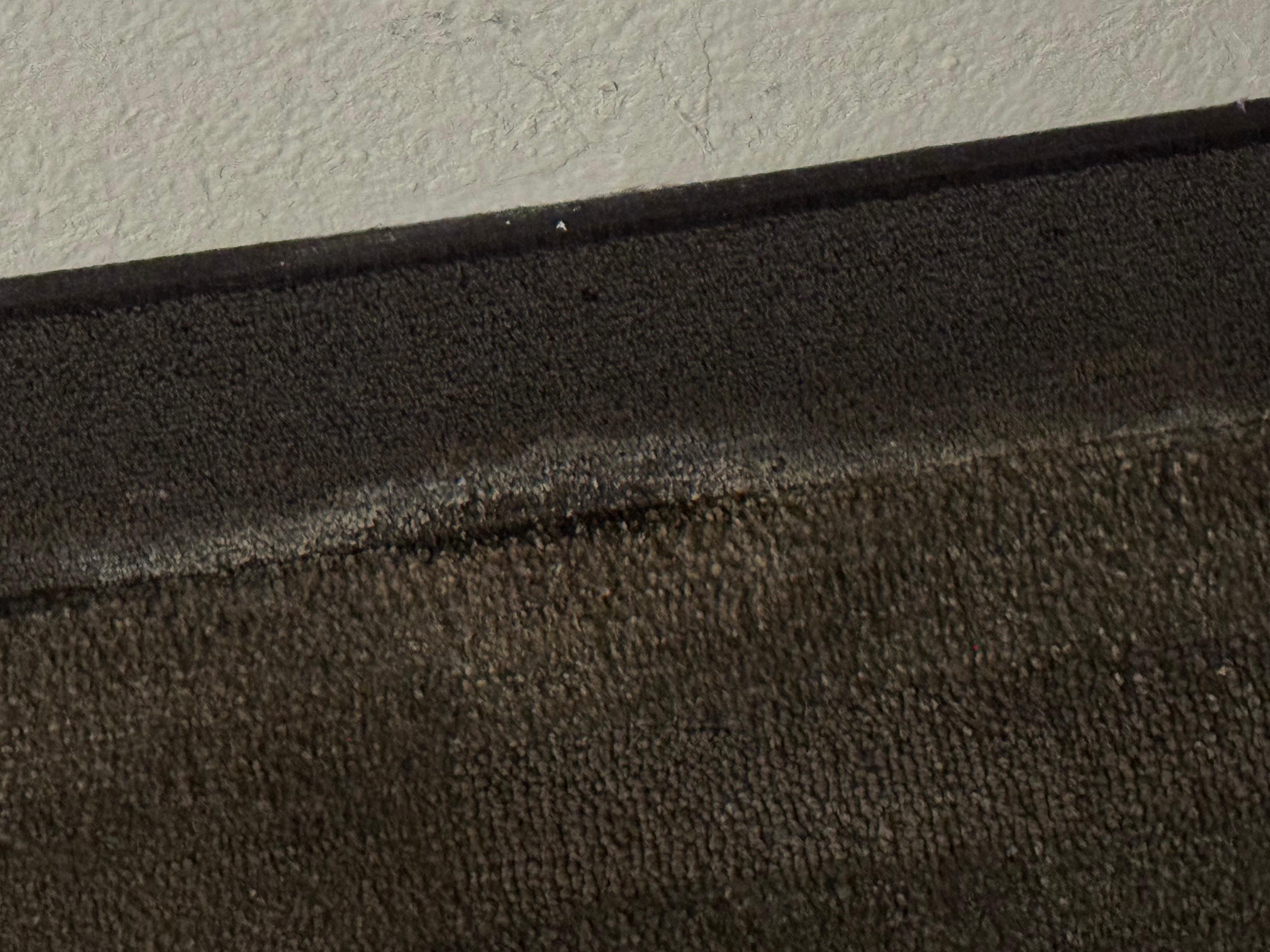 Baseboard under TV looks to have mold/mildew
