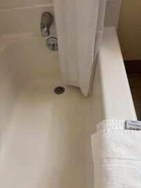Soap scum, pubic hairs