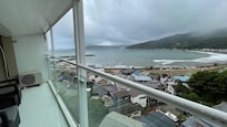Balcony, seating and great view.