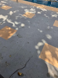 State of floors around the pool