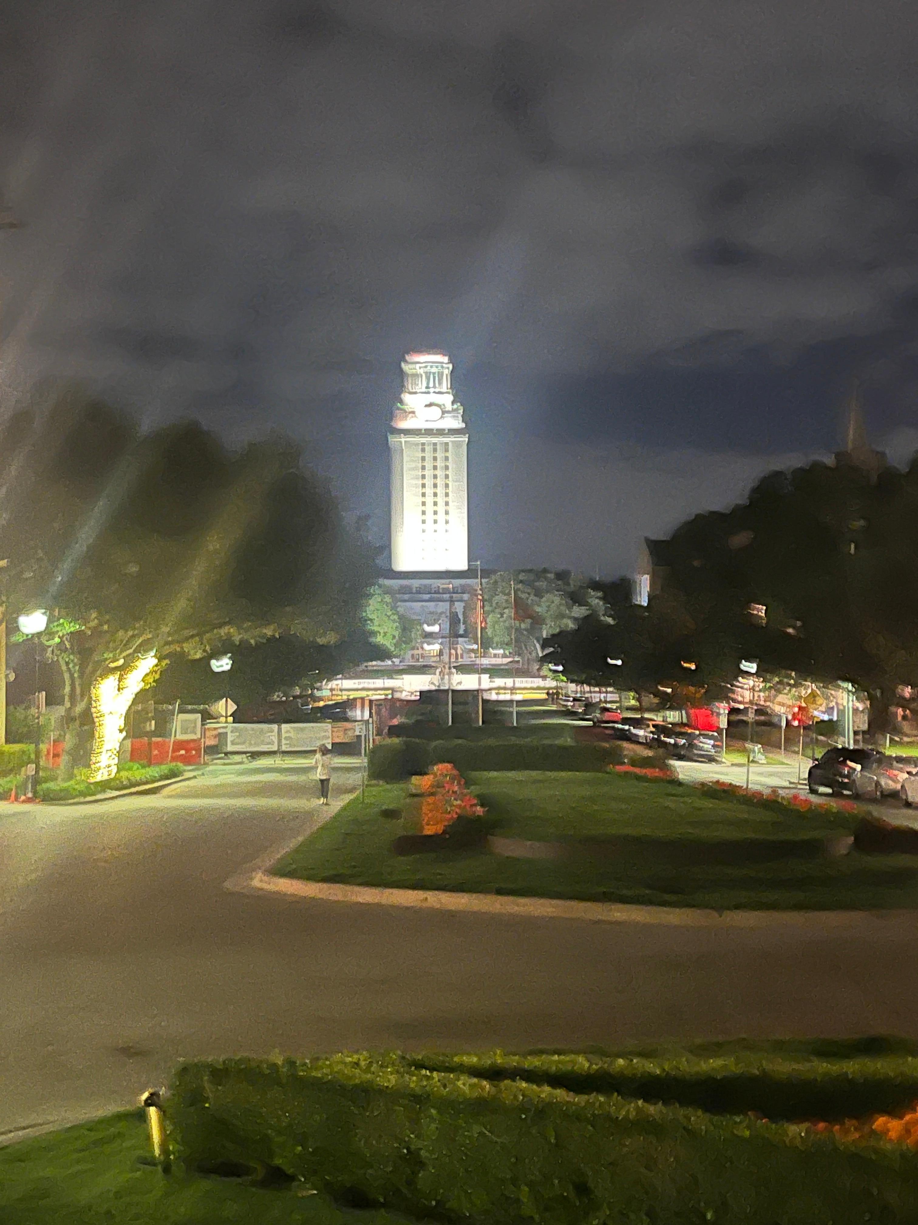 View onto the UT campus from outside the hotel 