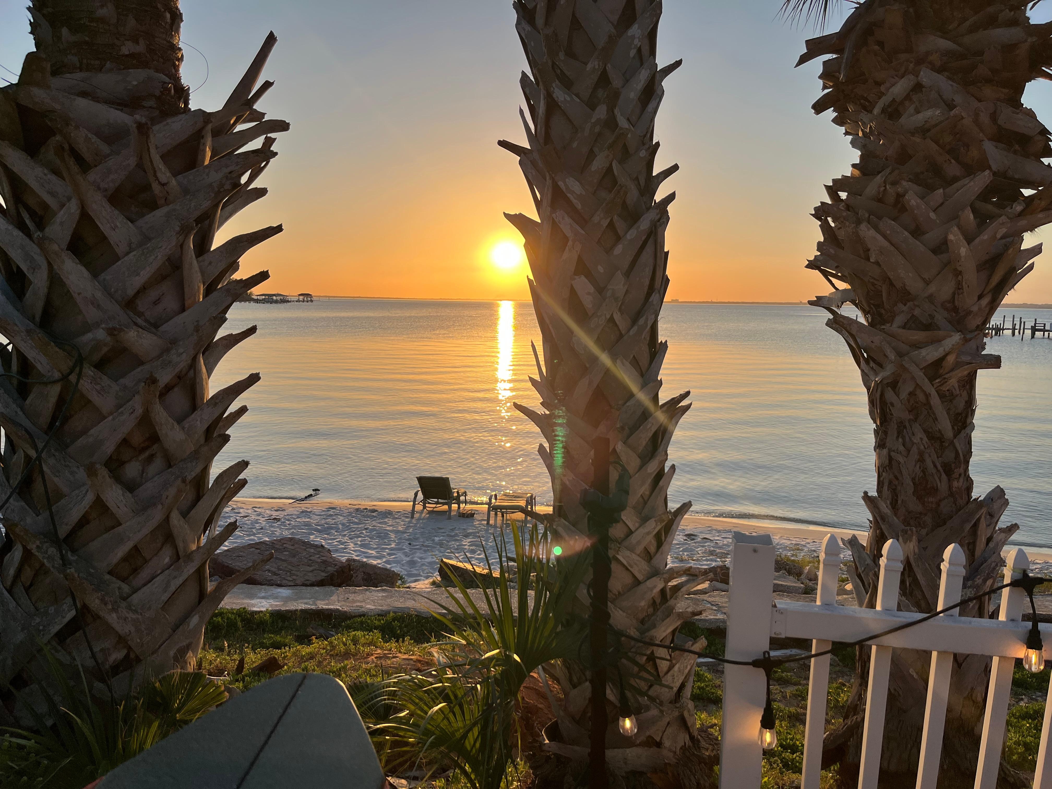 Sunset from the bar at the hotel.