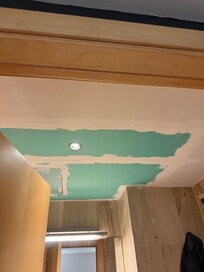 Ceiling in the upstairs bathroom