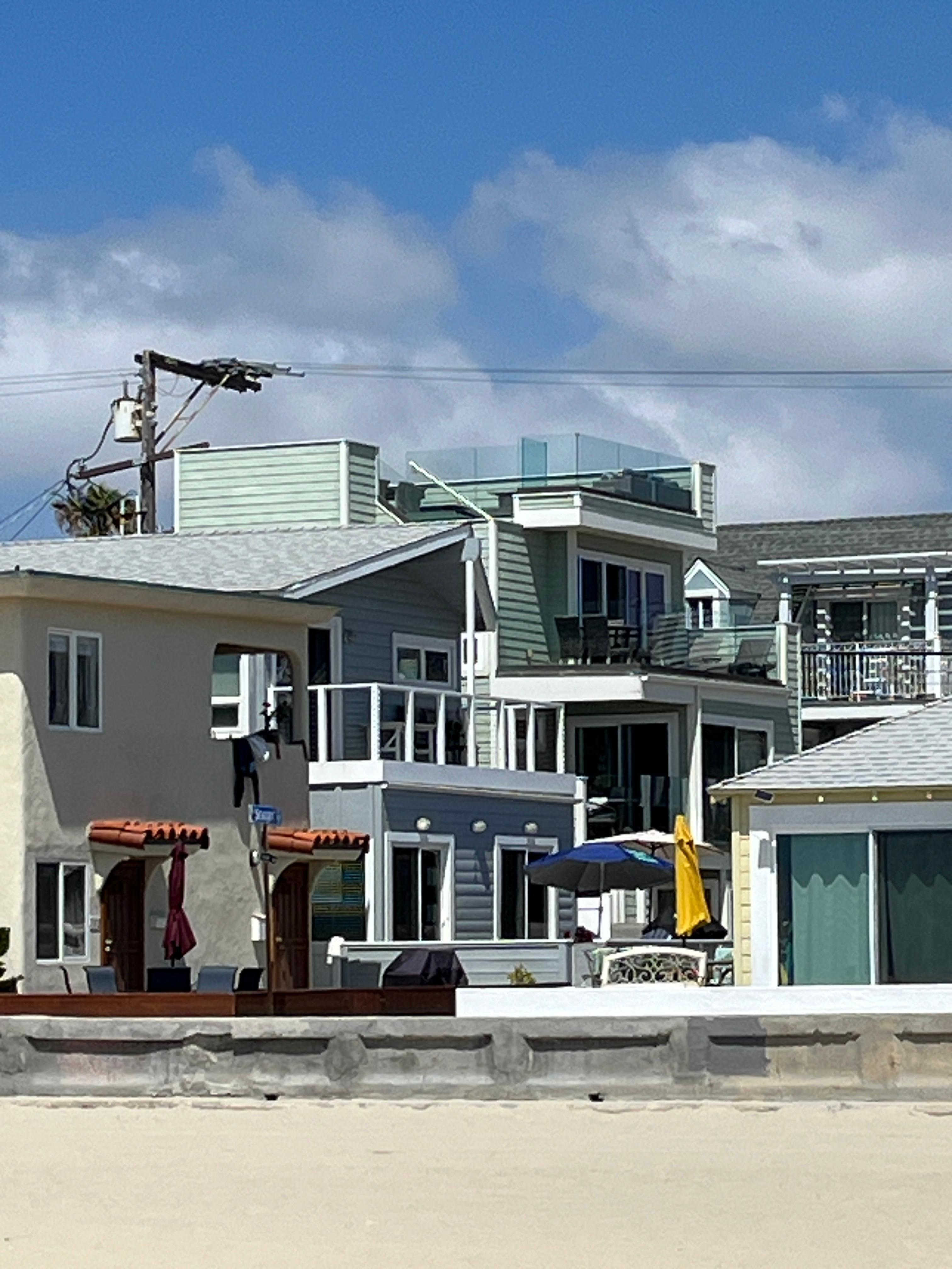 View of the house from the beach. 