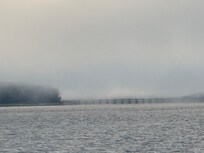 Low clouds over the dam one morning
