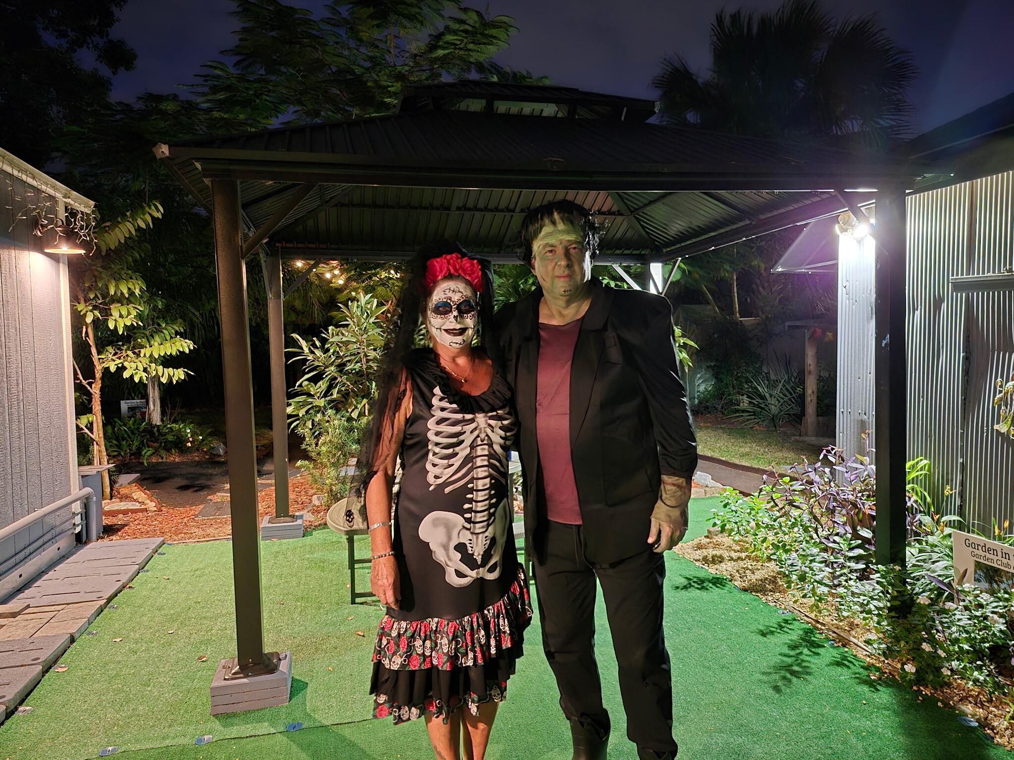 Us. Going to surprise our friends at their Halloween party. 