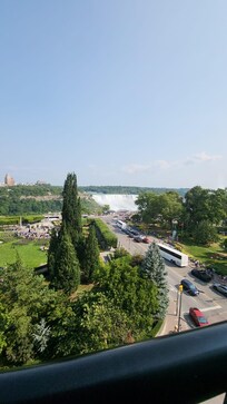View from the open door at the room.