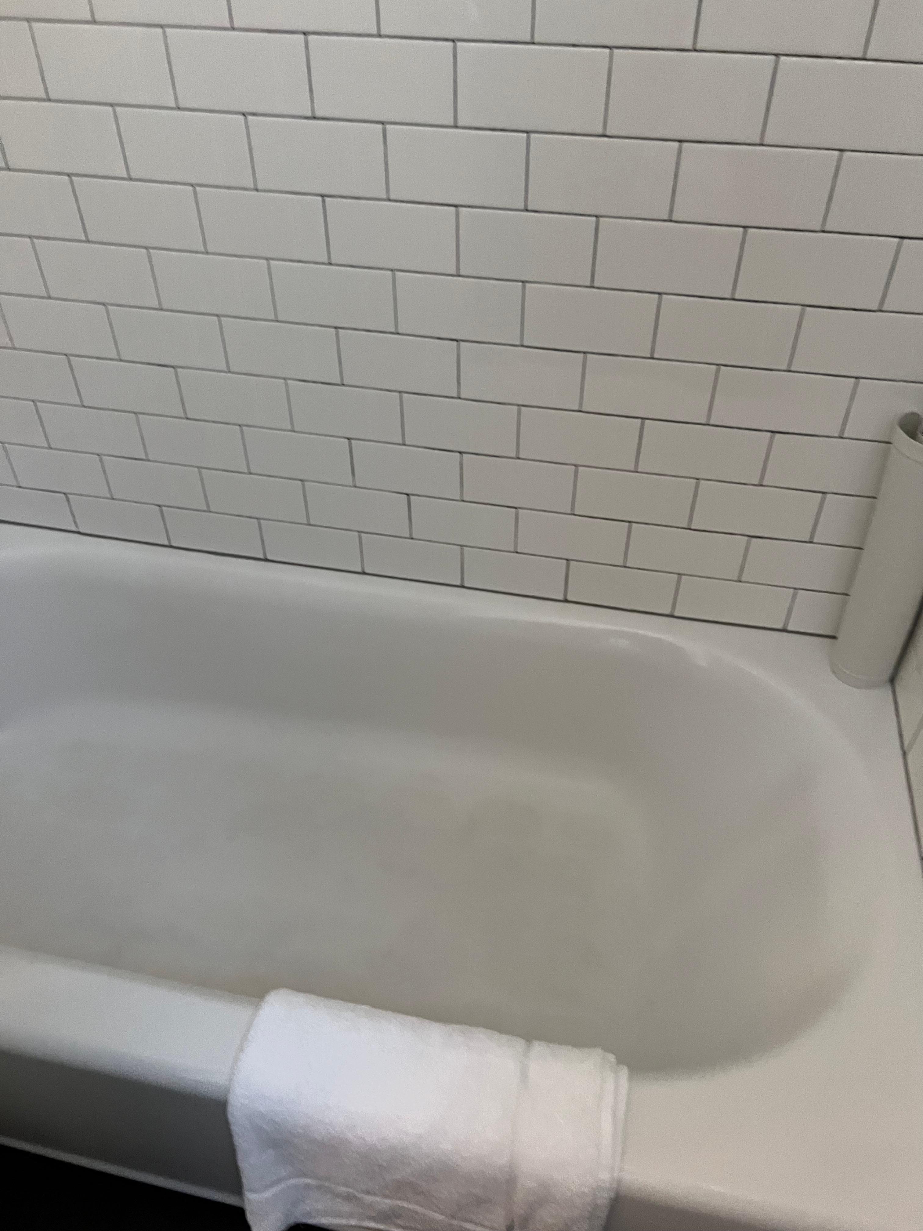 Dirty/stained tub. 