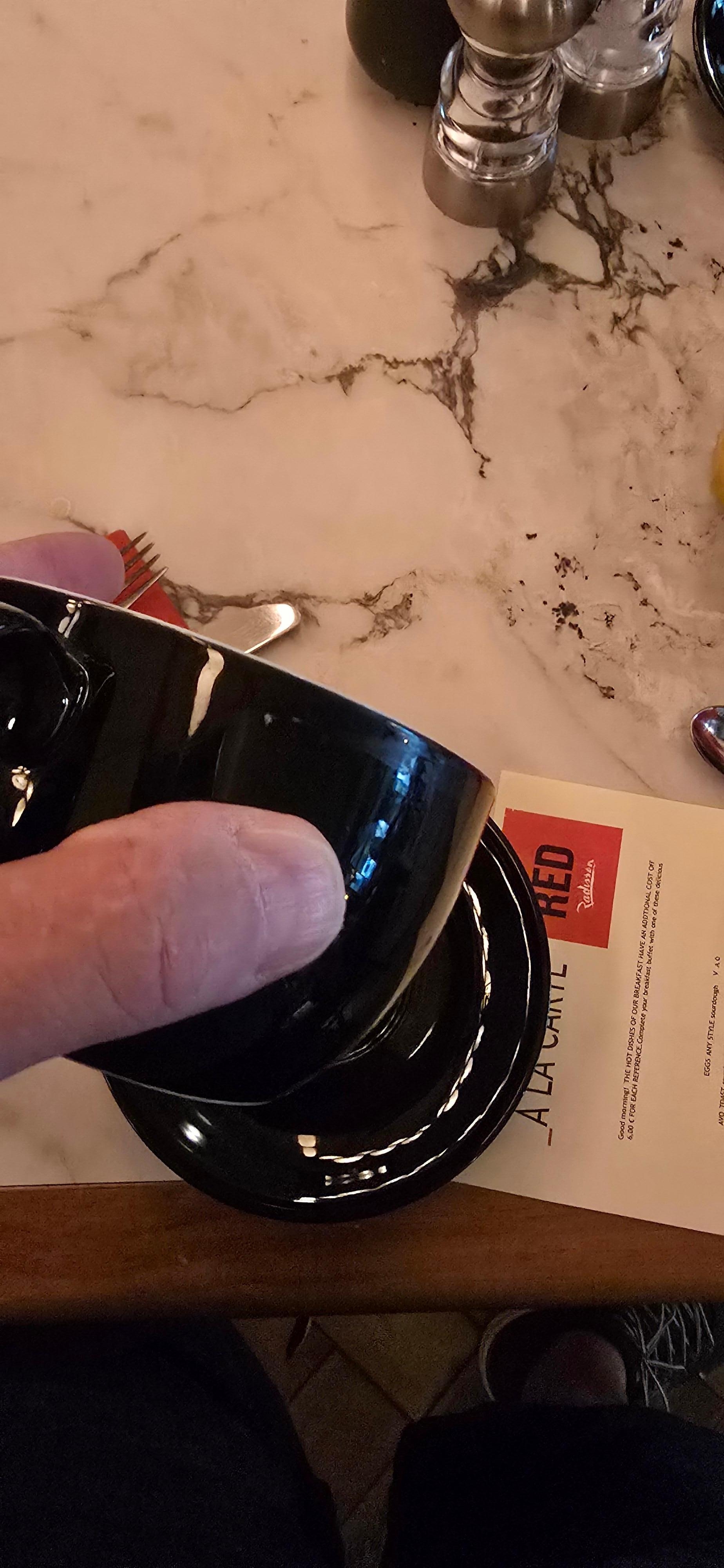 Someone else's marks on the cups