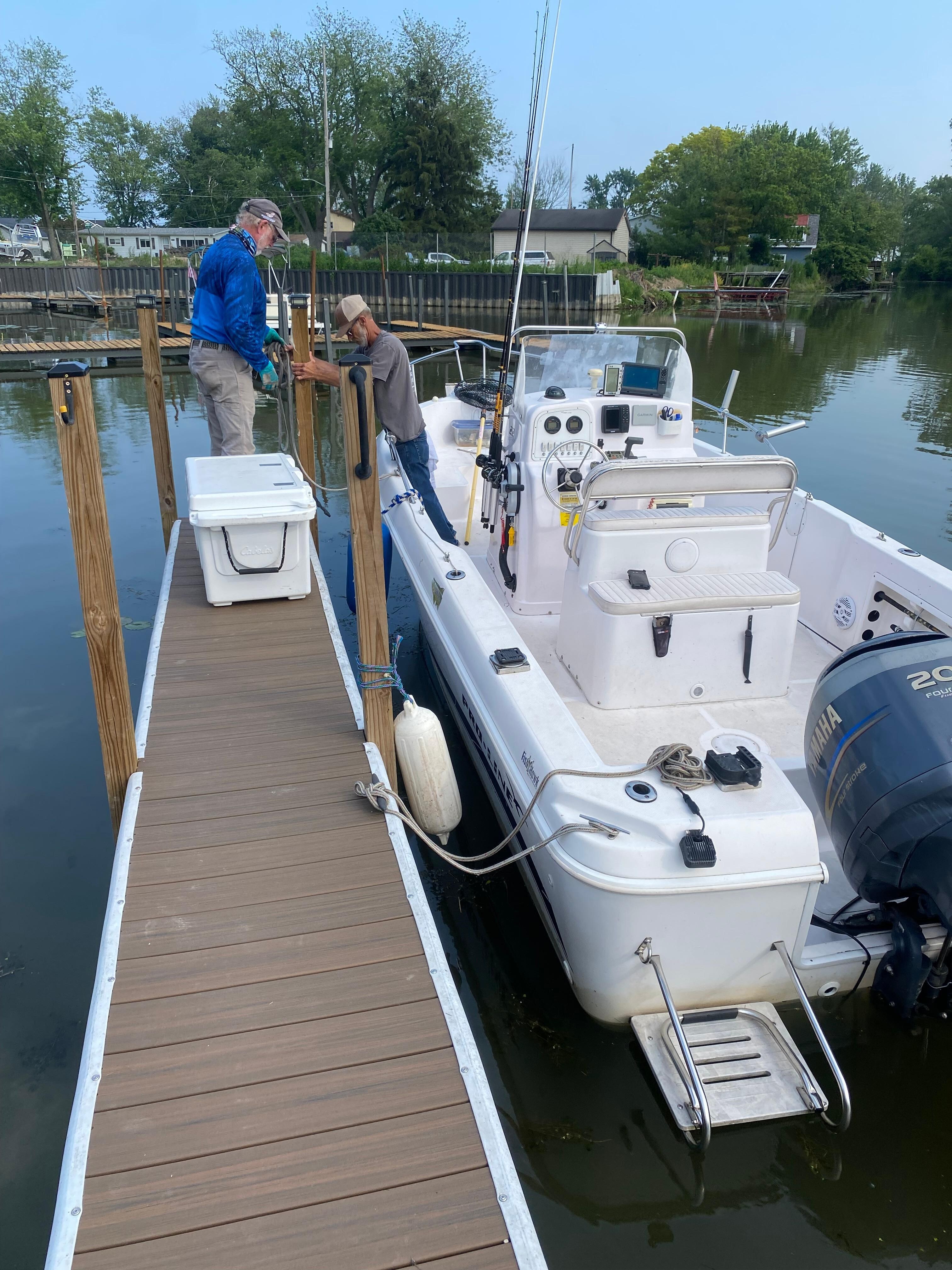 My buddy Dave Tagg boat at the cottage dock