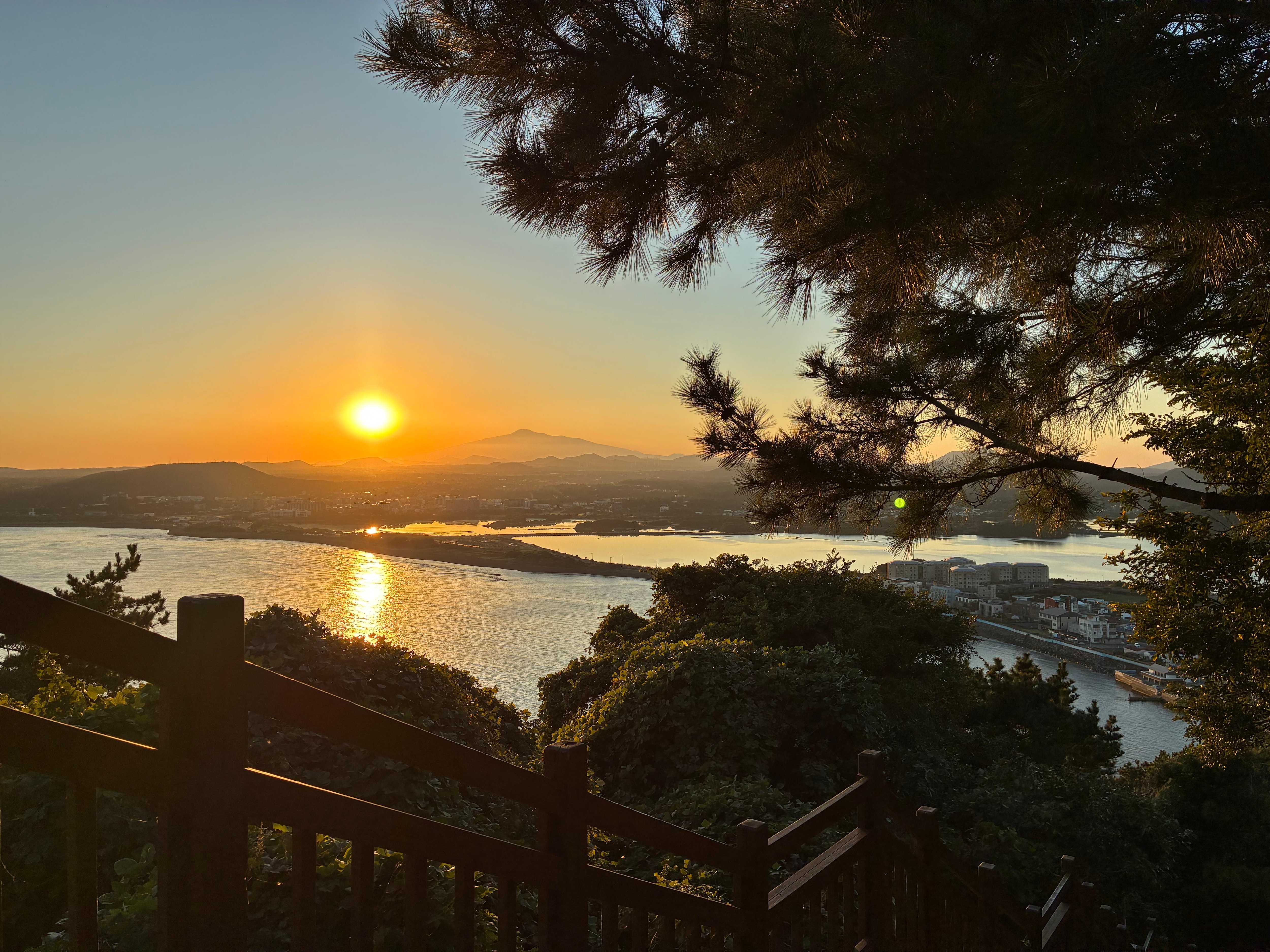 Sunset by the crater