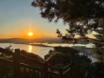 Sunset by the crater