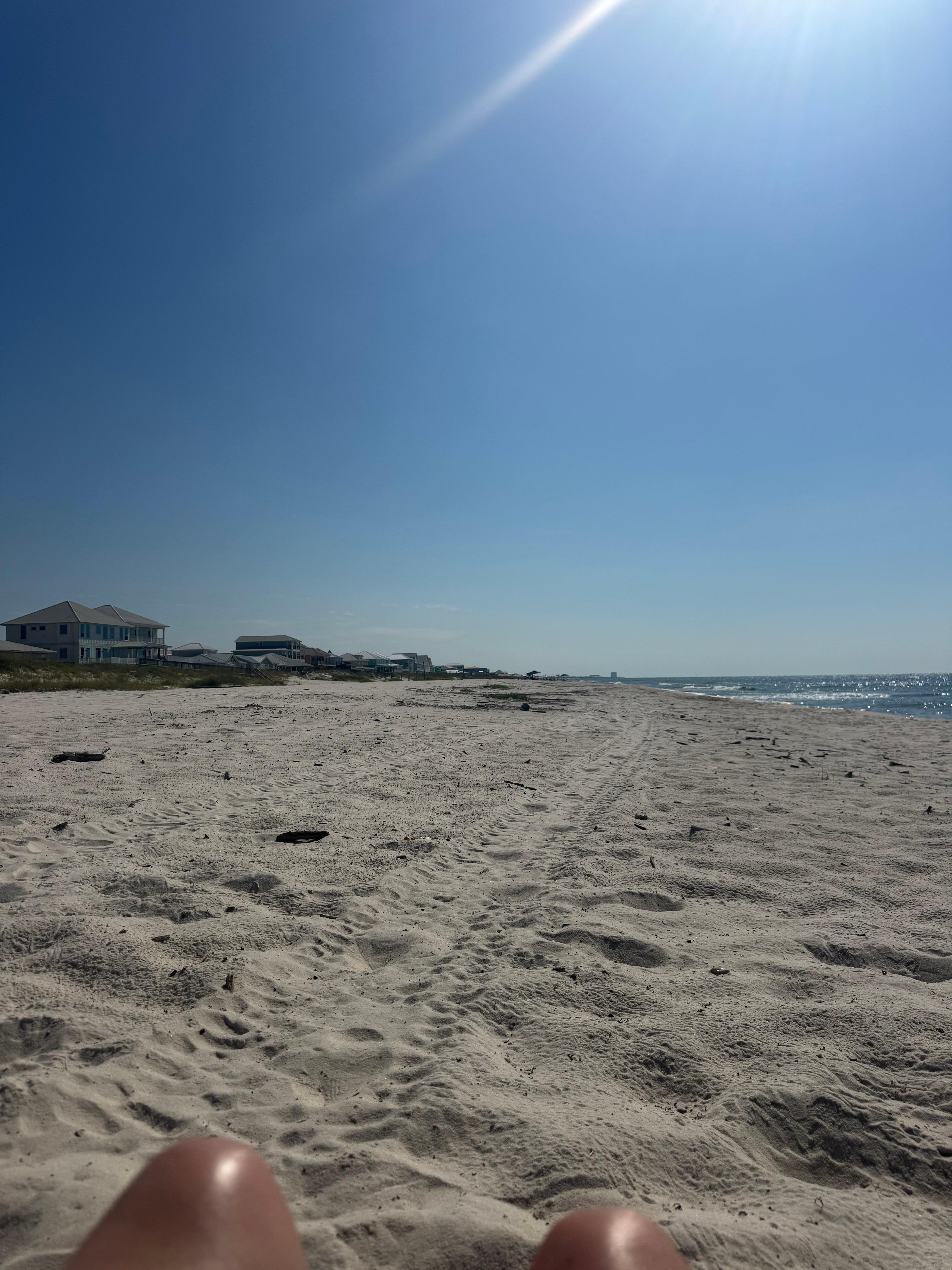 View of the uncrowded beach