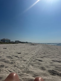 View of the uncrowded beach