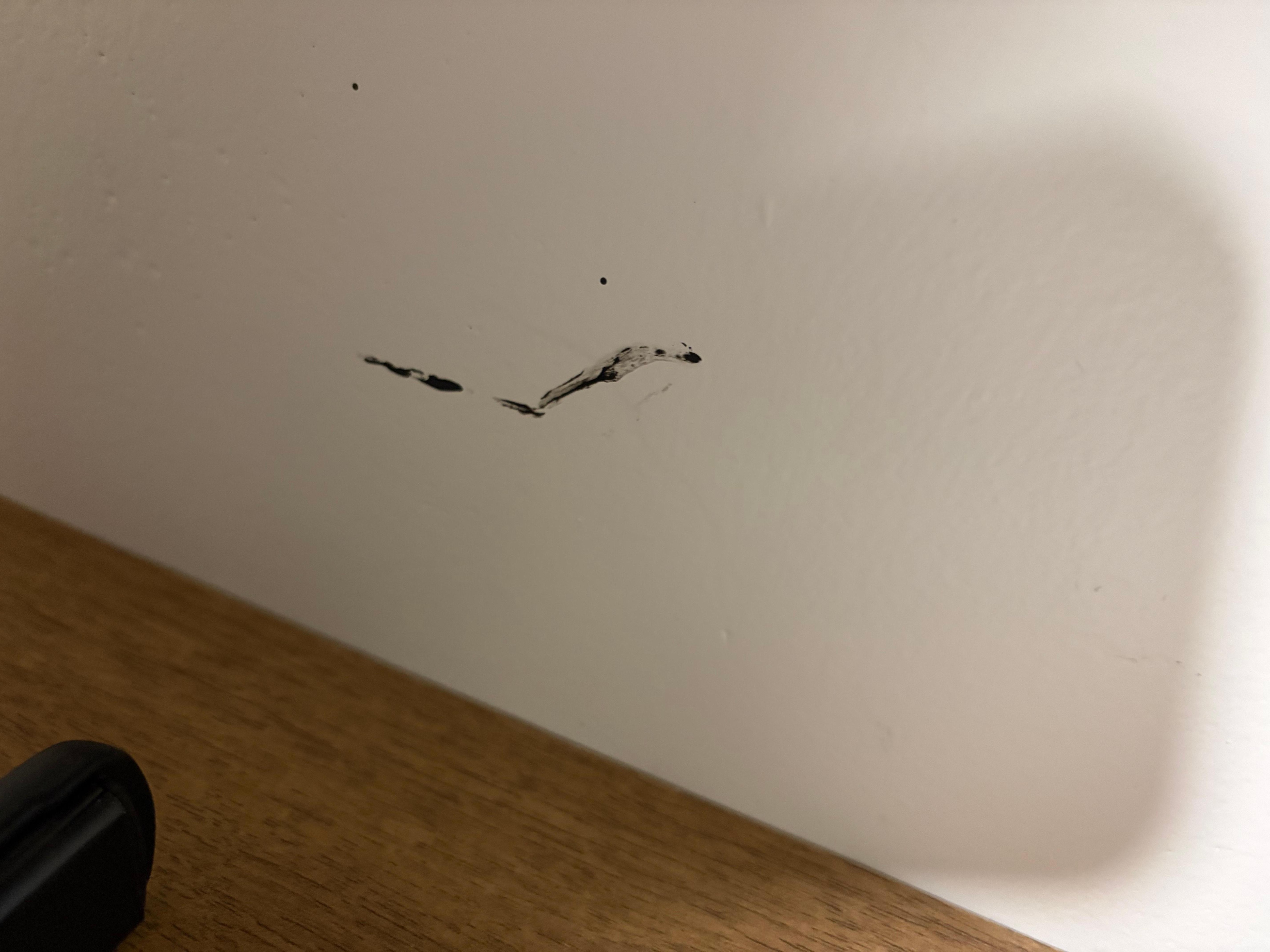 Scuff marks on wall