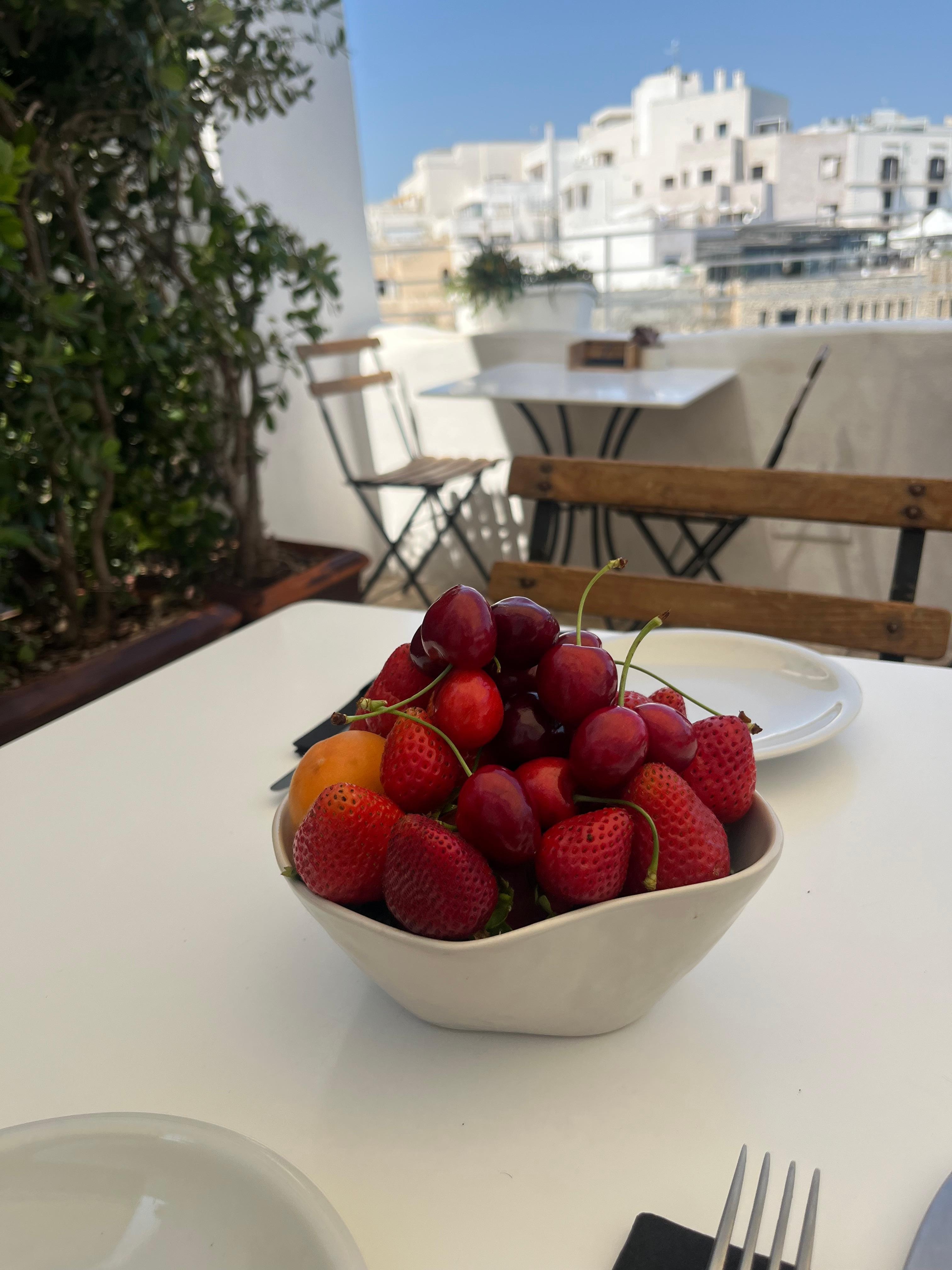 Breakfast terrace.