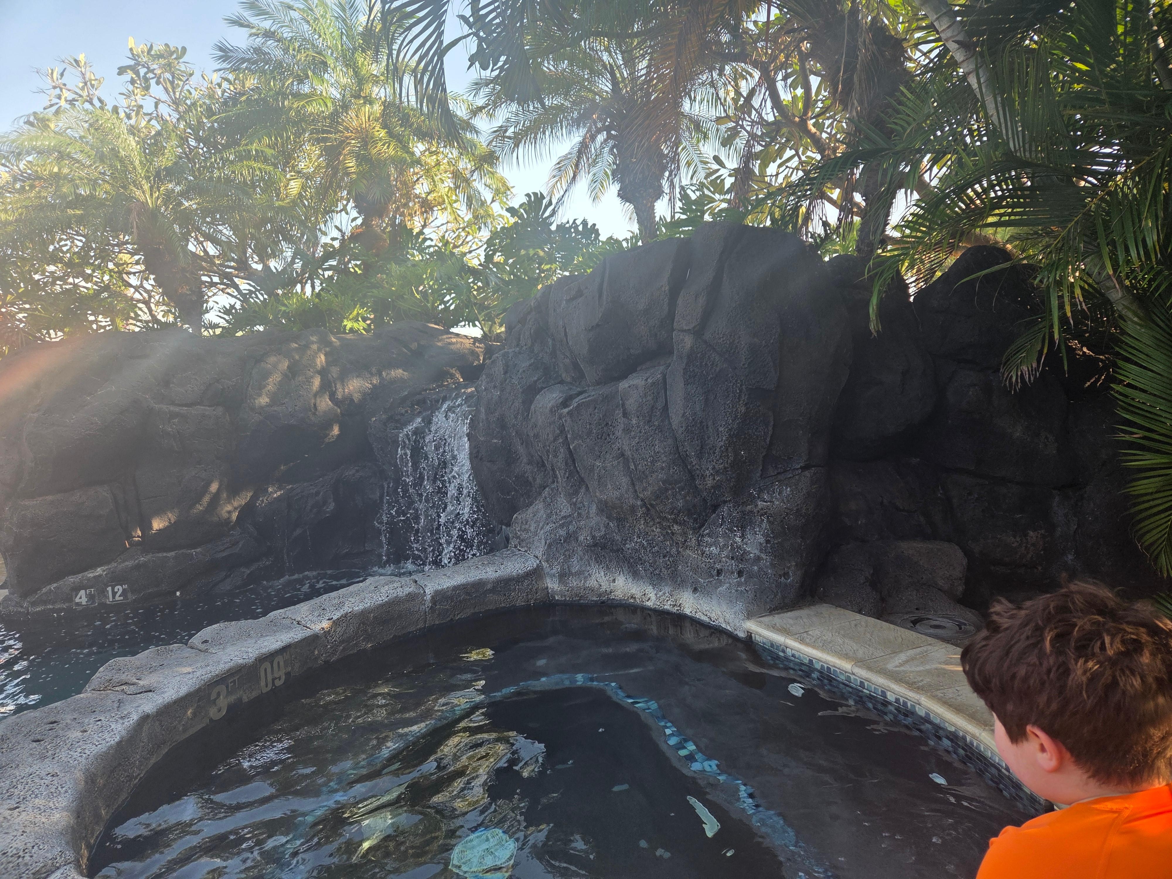 Hot tub near waterfall!
