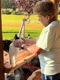Connie and Cally the cat.