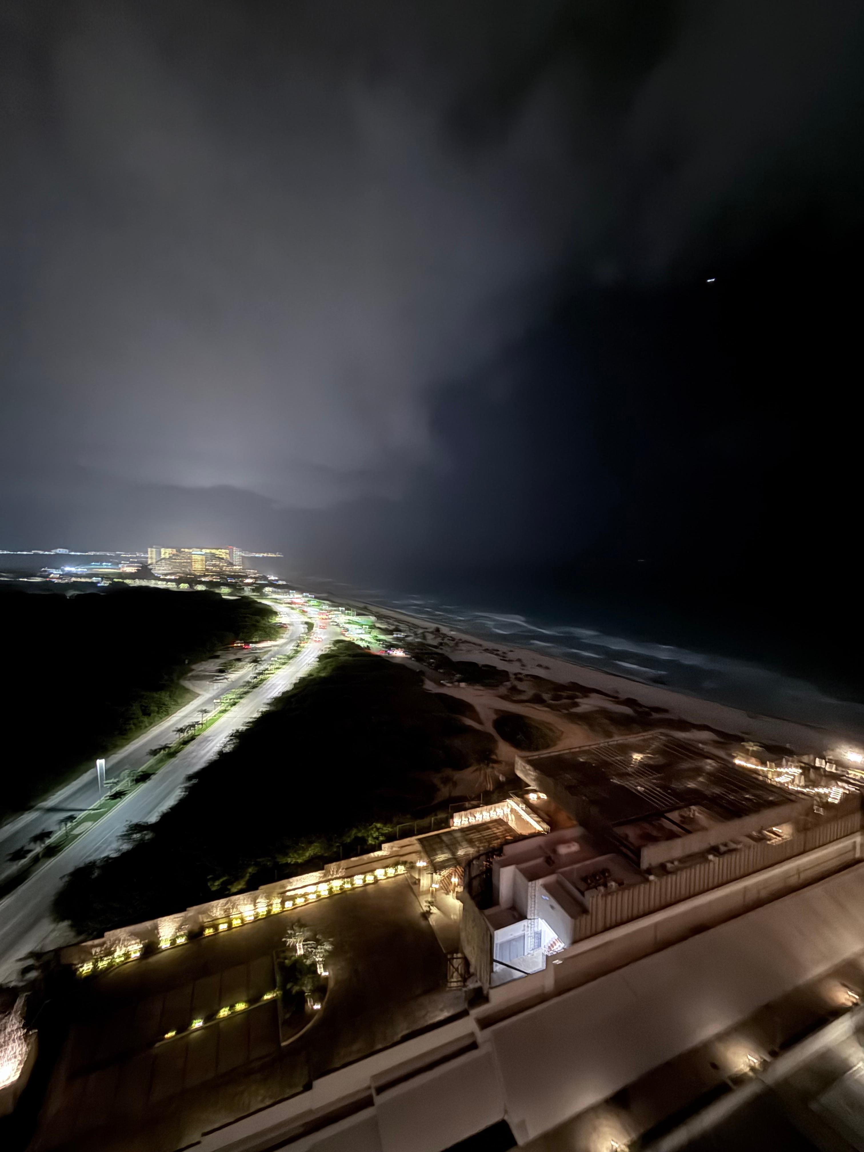 View from balcony at night