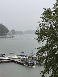 Even a rainy view is pleasant when you have a dry, comfy place to watch life pass by.