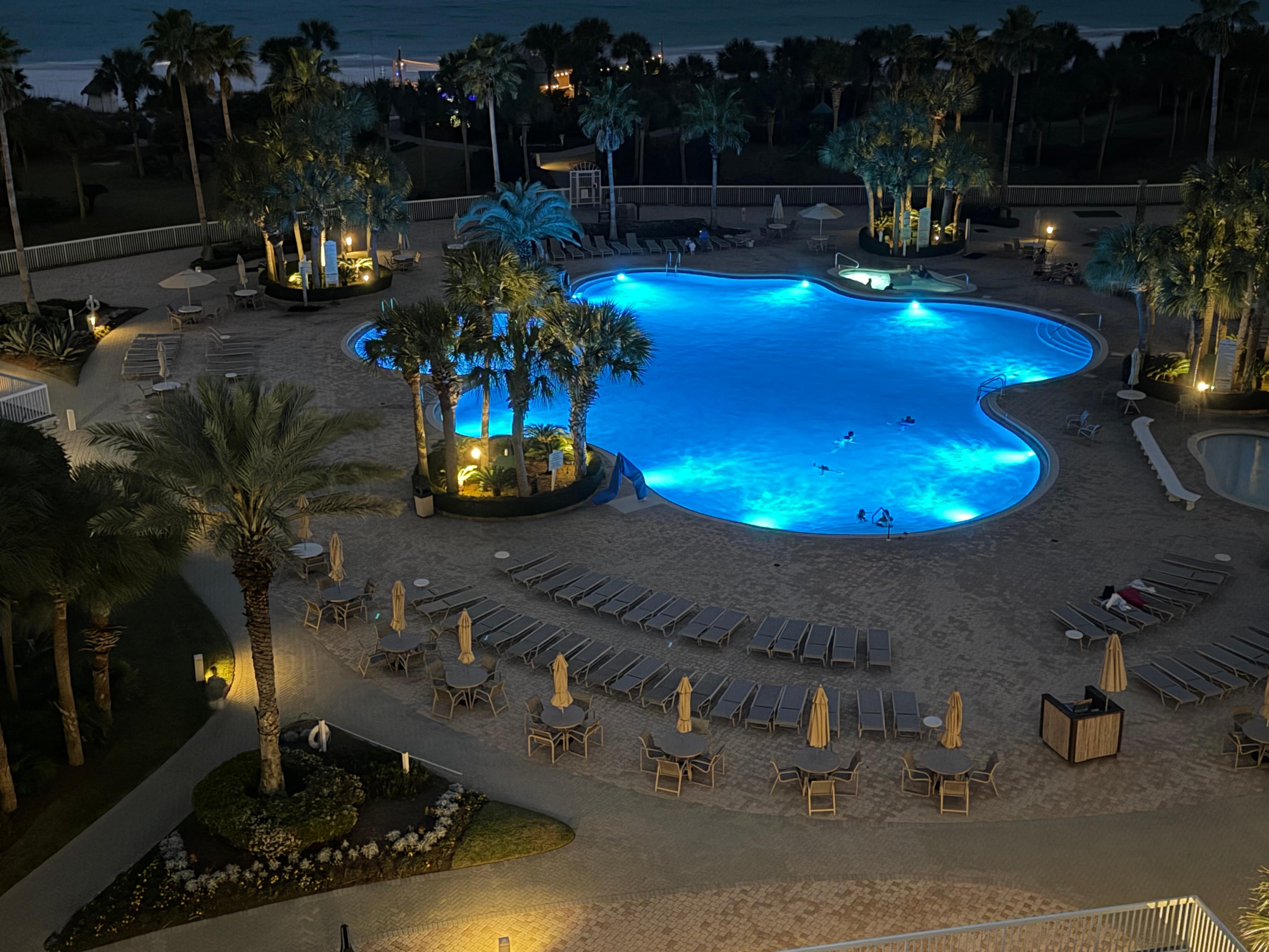 Night view from balcony. 