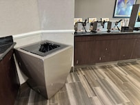 Dirty eating area.