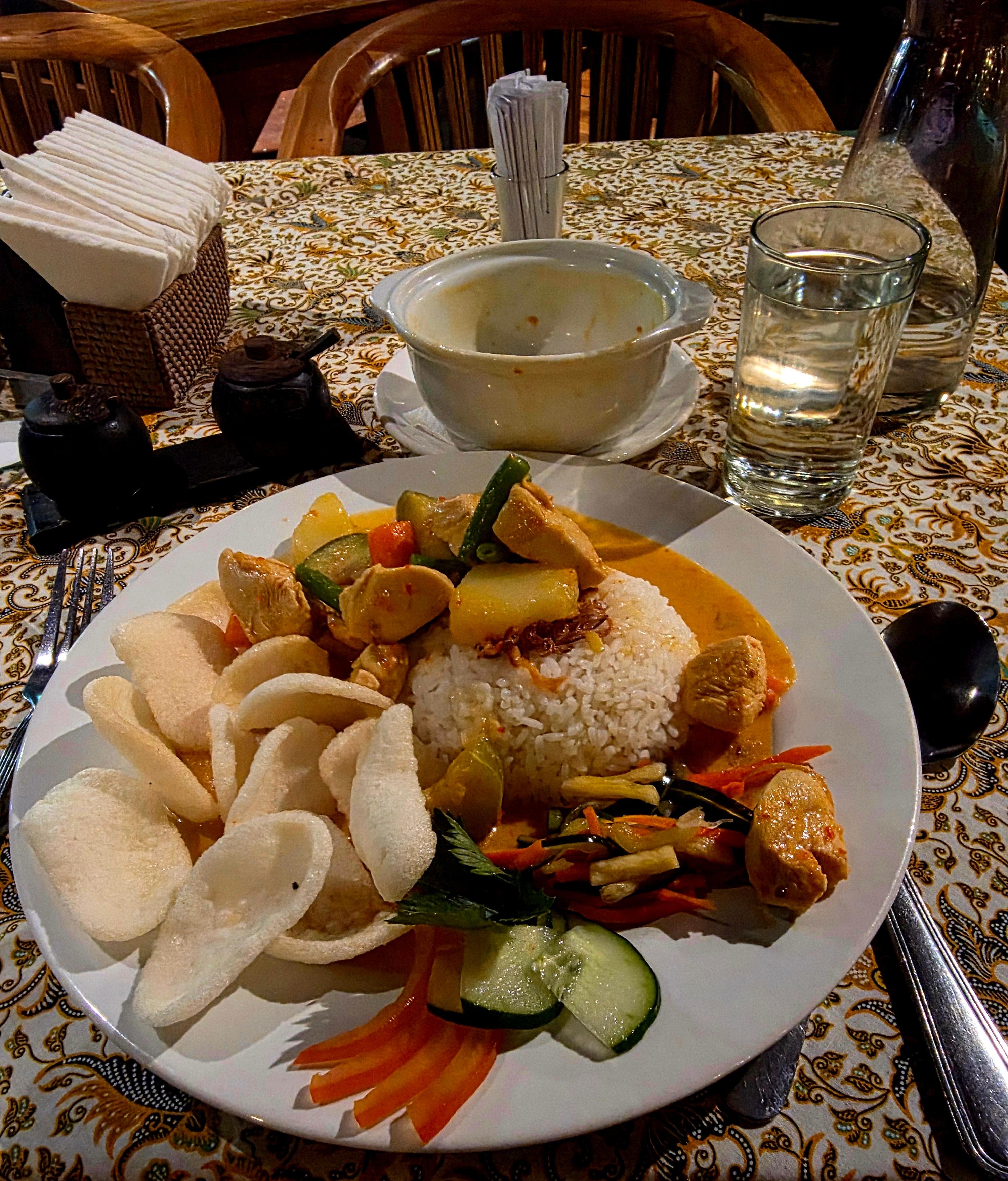 Food from Wicked Parrot across the road from hotel.