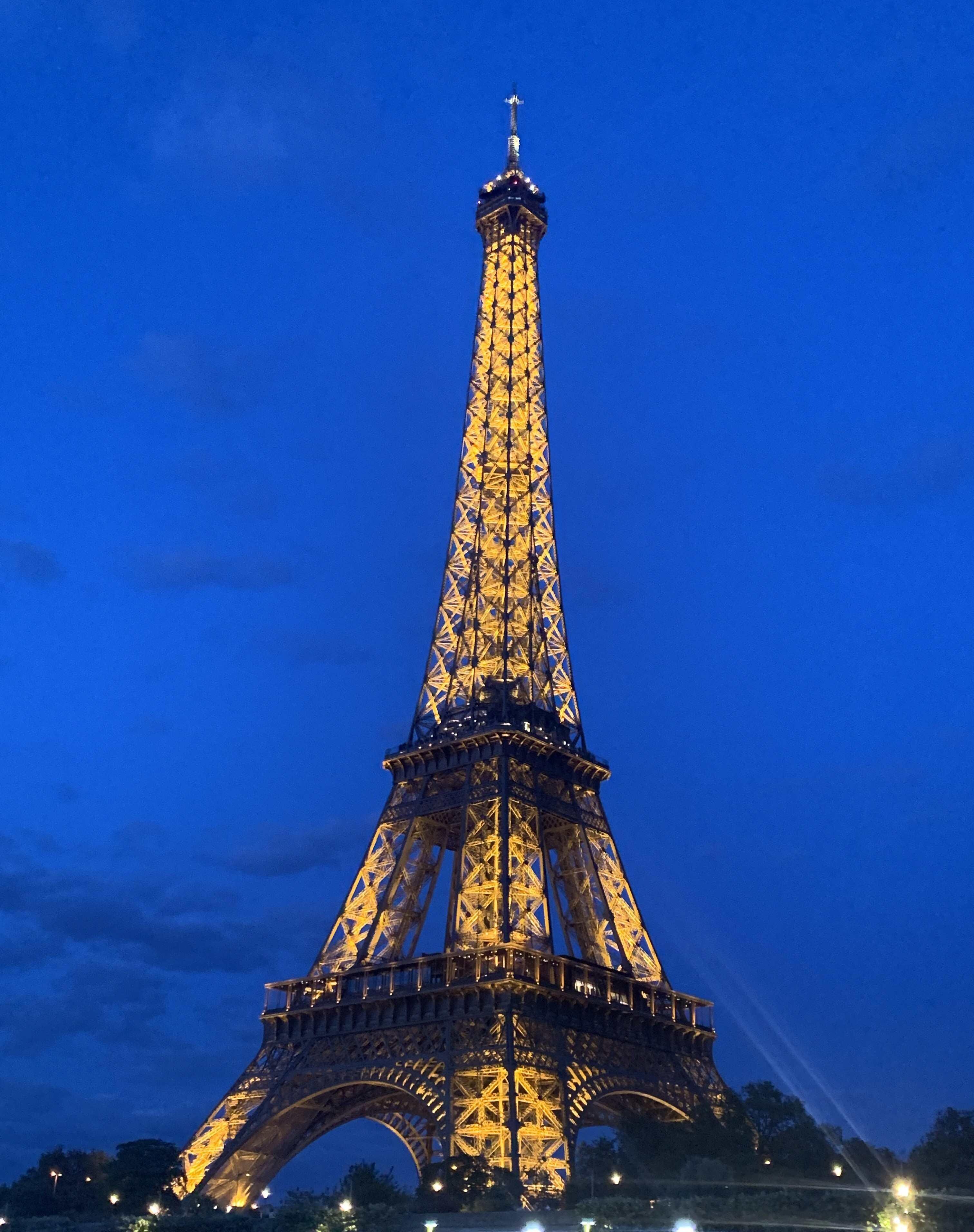 Eiffel Tower from nighttime boat cruise